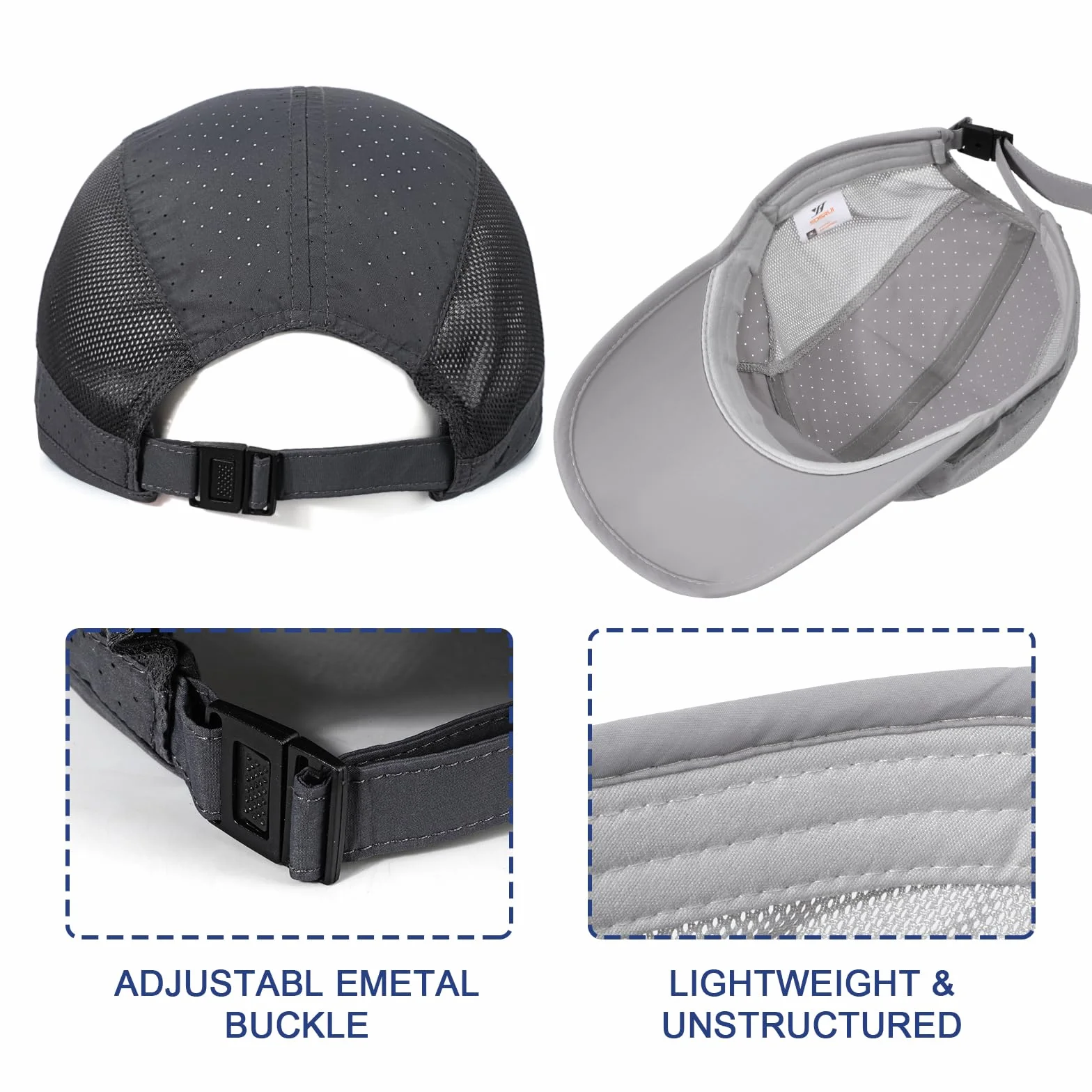 Gorra de Béisbol Transpirable para Hombre, Protección Solar, Secado Rápido, Malla Plegable, Lavable, Ligera, Sombrero de Verano