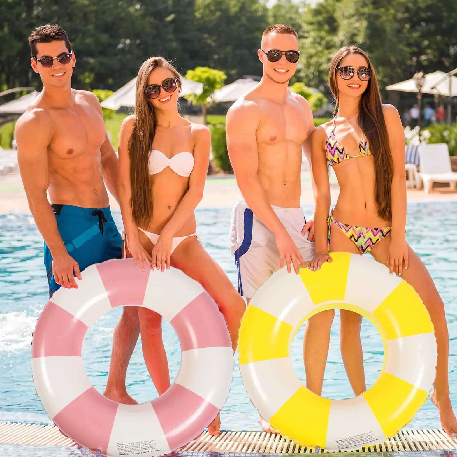 Anillo de natación Inflable, Vintage a Rayas Flotador Inflable, Flotadores de Piscina Flotante Anillo de Goma Flotante, para Piscinas de Verano y Playa para Adultos y Niños