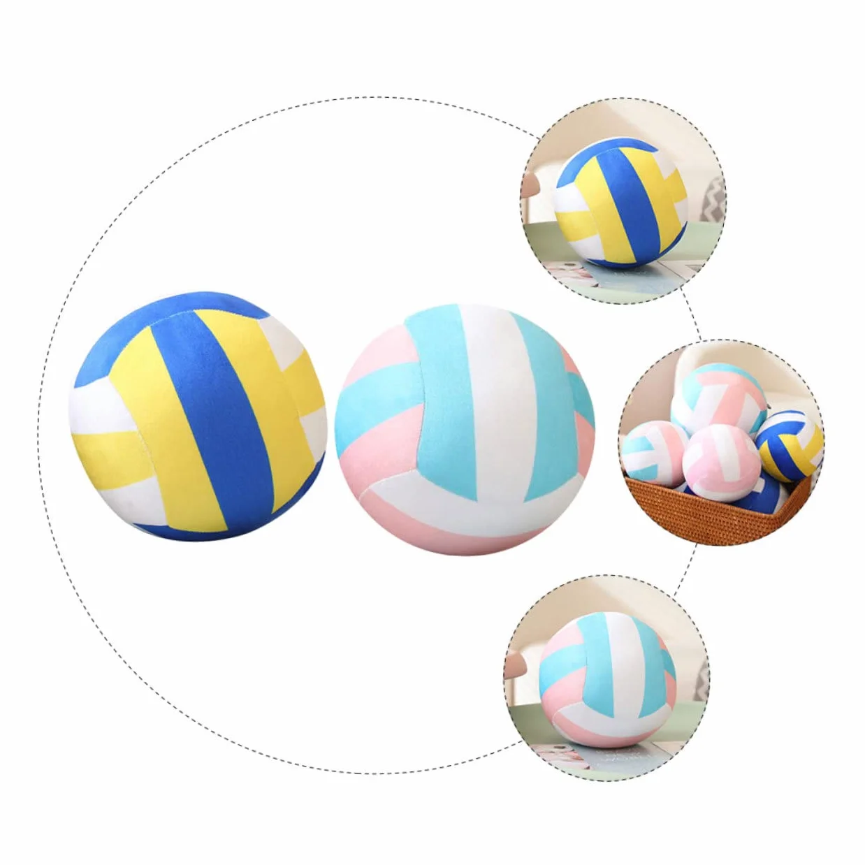 SUPVOX 2 Piezas Pelota Volleyball Peluche DecoracióN Deportiva para Dormitorio Niñas Y Regalo para Amantes del Voleibol Y Playa