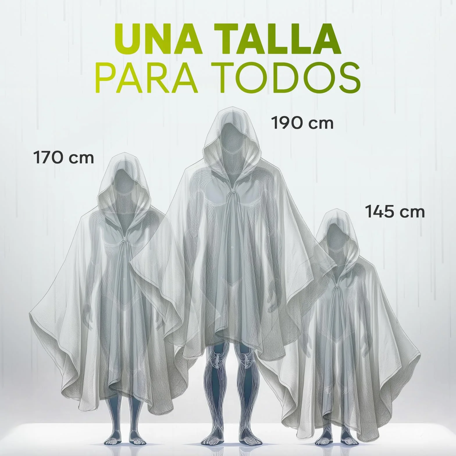 ZENO Poncho Impermeable Mujer y Hombre - Capa Lluvia