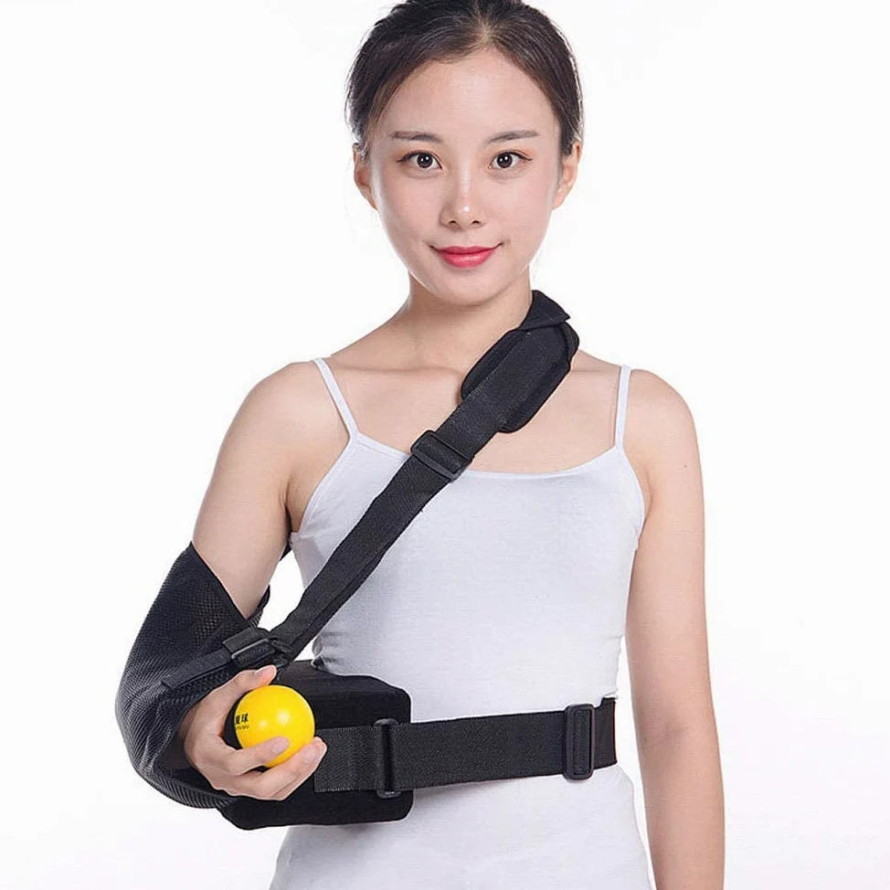 Cabestrillo para Brazo, Abducción De Hombro Transpirable Ajustable con Almohada Cabestrillo para Brazo con Almohadillas para Reposabrazos Soporte para Brazo para Subluxación