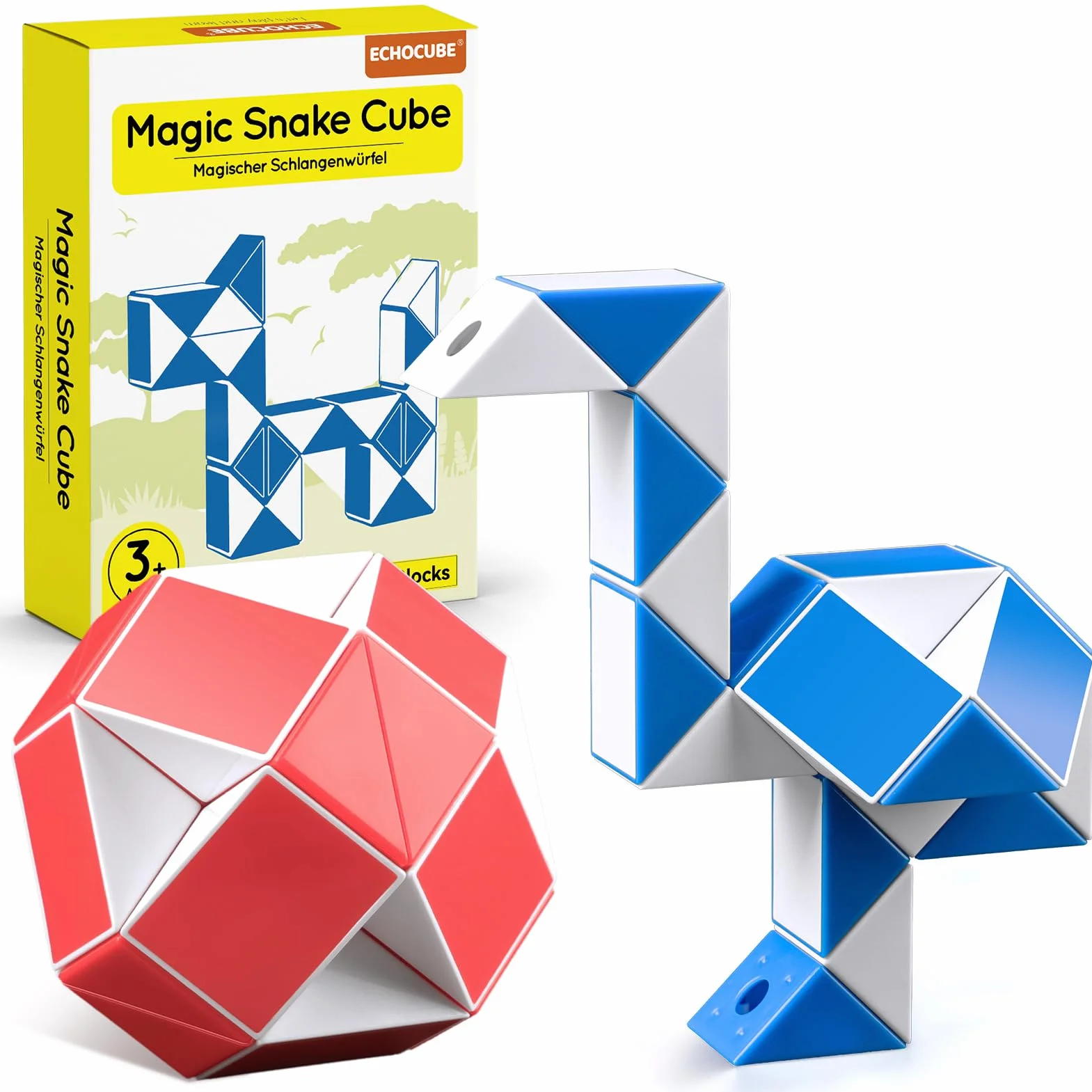 Cubo Mágico Serpiente 2 Paquetes 24 Piezas Rompecabezas Twist Fidget Juguetes Educativos
