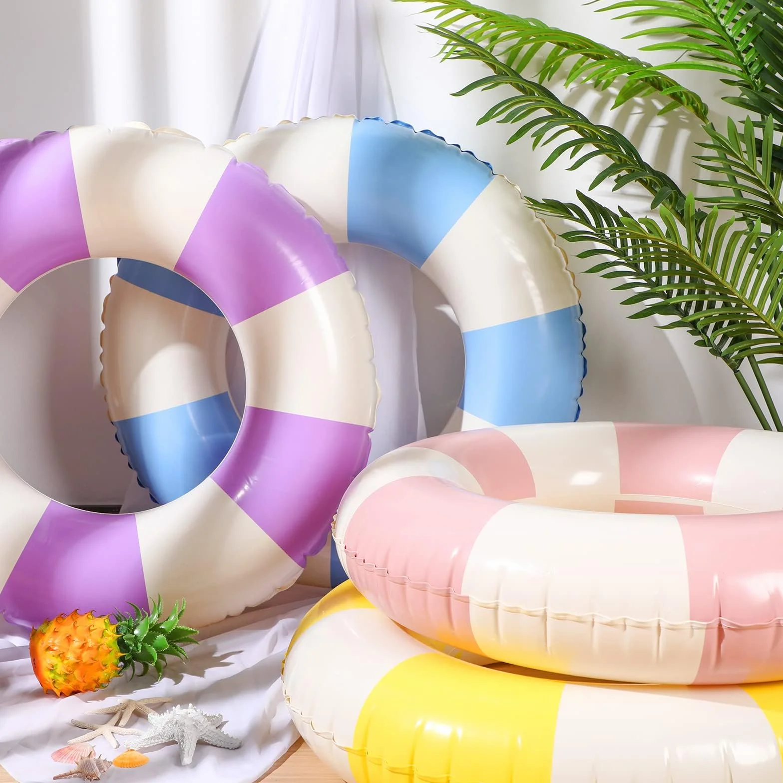 Anillo de natación Inflable, Vintage a Rayas Flotador Inflable, Flotadores de Piscina Flotante Anillo de Goma Flotante, para Piscinas de Verano y Playa para Adultos y Niños