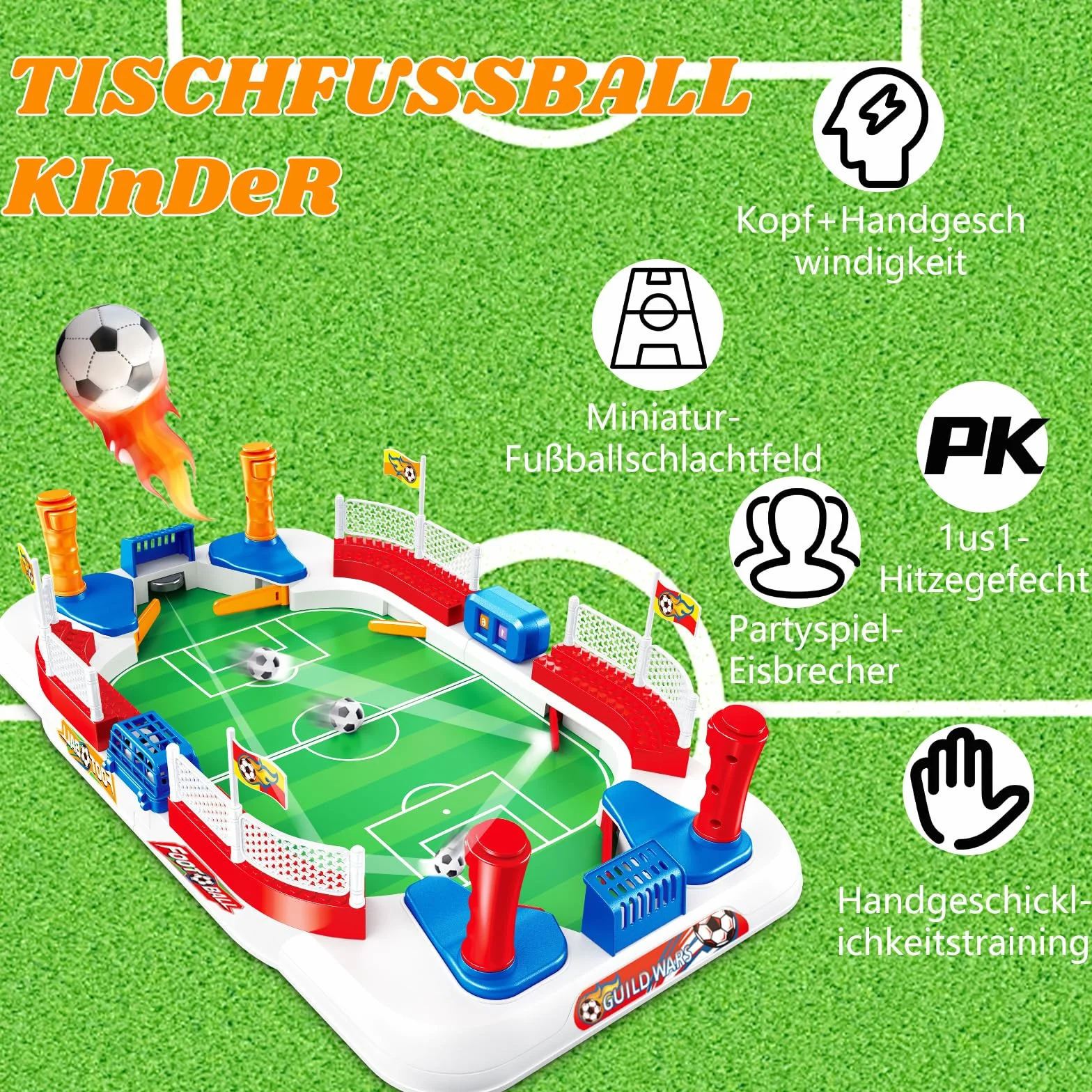 Futbolines para Niños, Mini Futbolín con 2 Balones y Contador, Regalo de Fútbol para 4-10 Años