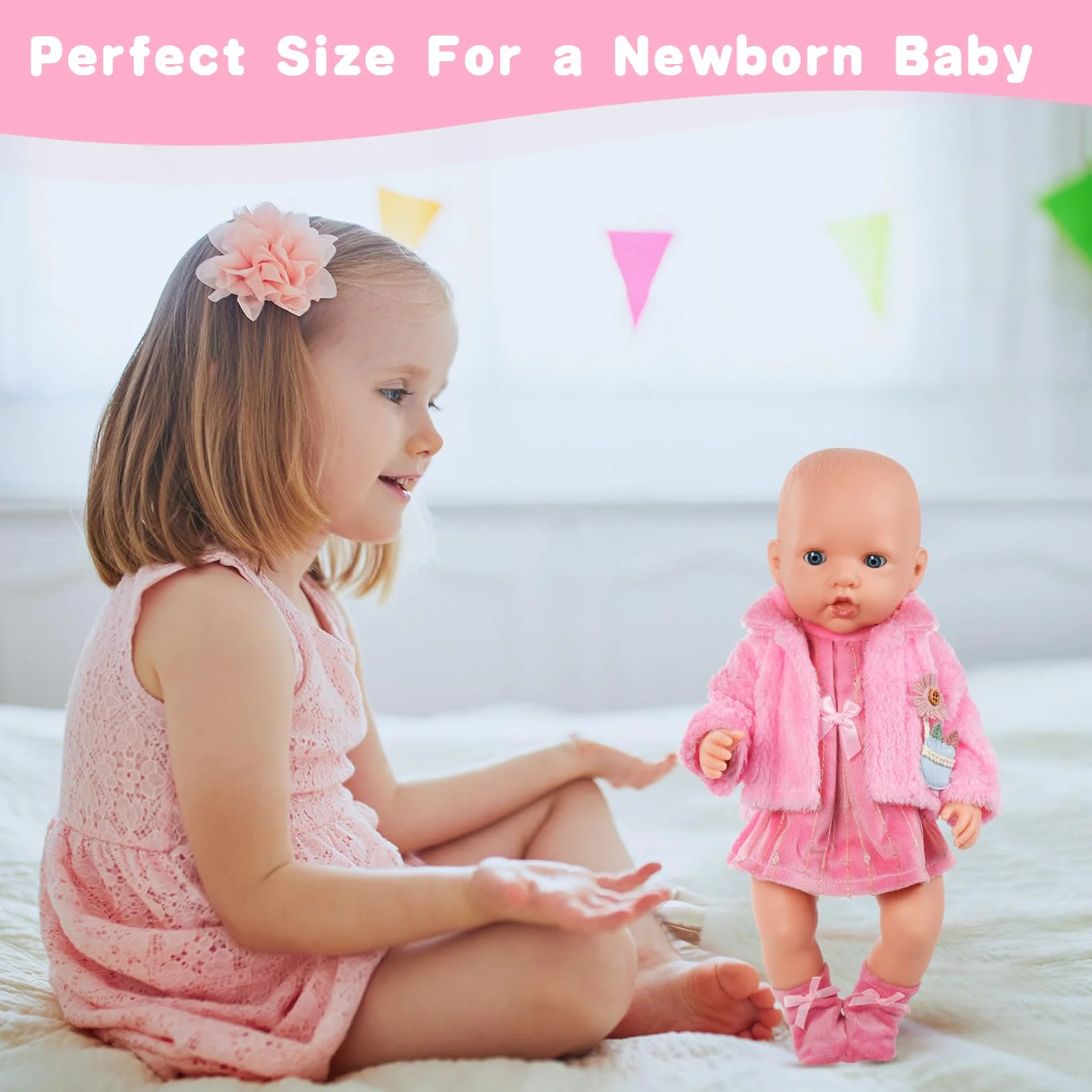 Aolso Ropa para Muñecas Bebé，Ropa para Muñecos Bebé de 35cm-45cm，Conjunto de Ropa de Muñeca,Juego de Disfraz de Muñeca para Niños y Niñas,Accesorios para Muñeca(no muñecas)-Cordero