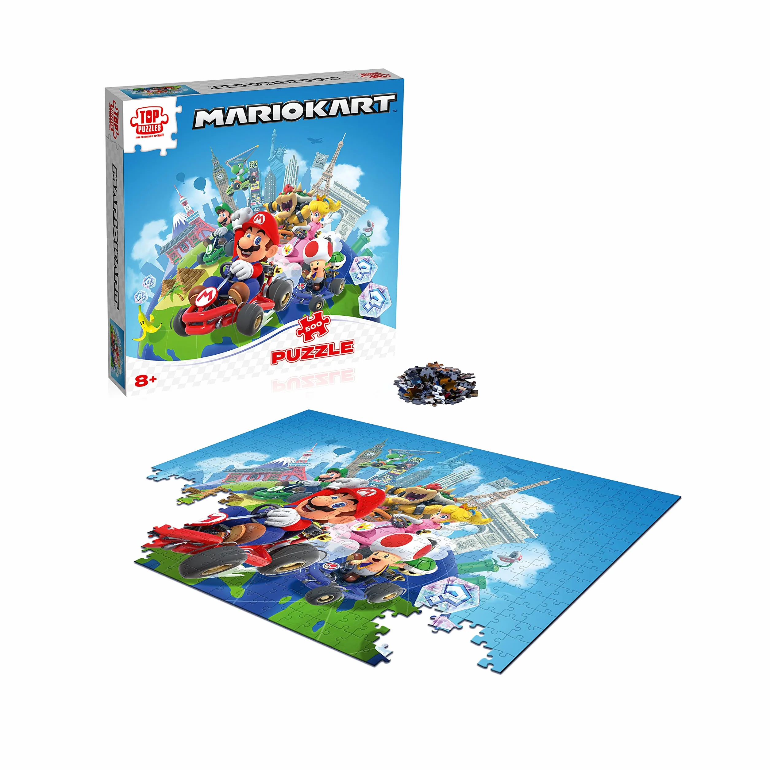 Top Trumps Rompecabezas Mario Kart Puzzle 500 Piezas - Juguetes para niños 10+ años y Todos los Fans de Las Aventuras, para Jugar Solo o en compañía, Incluye póster