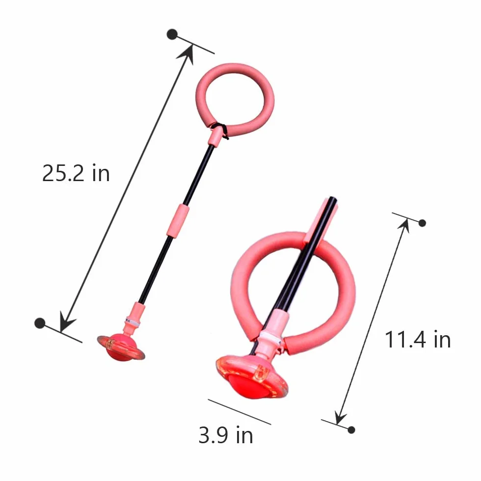 Shine Bola de Salto de Tobillo, Anillo de Saltar Intermitente para niños, Plegable Anillo de Salto Intermitente,Colorida Flash Bola de Salto, LED Saltar Bola para Niños (Rojo)