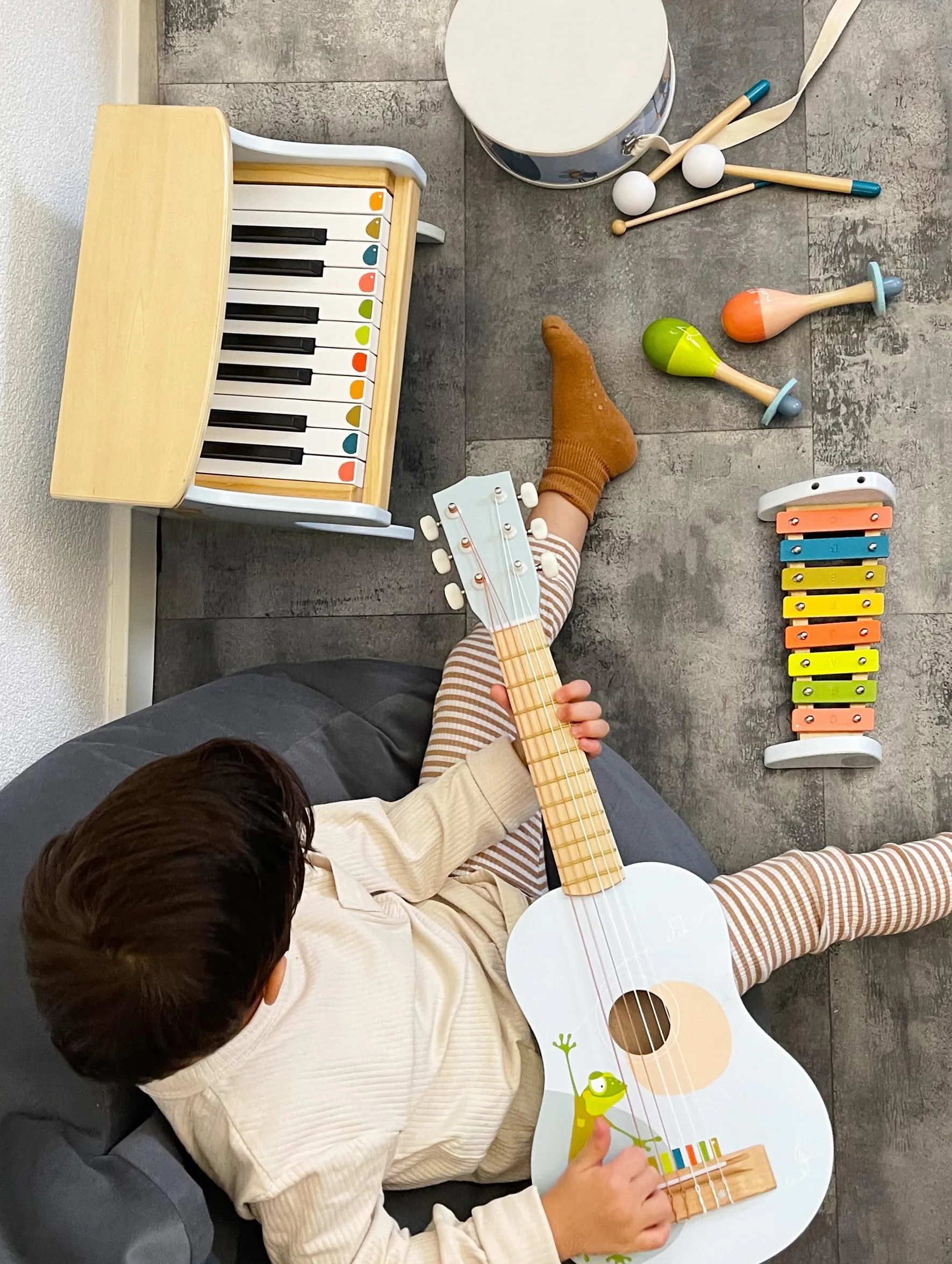 Small Foot Tambor Groovy Beats, instru. Infantil, a Partir de 3 años, de Madera, edu. Musical temprana, 12250