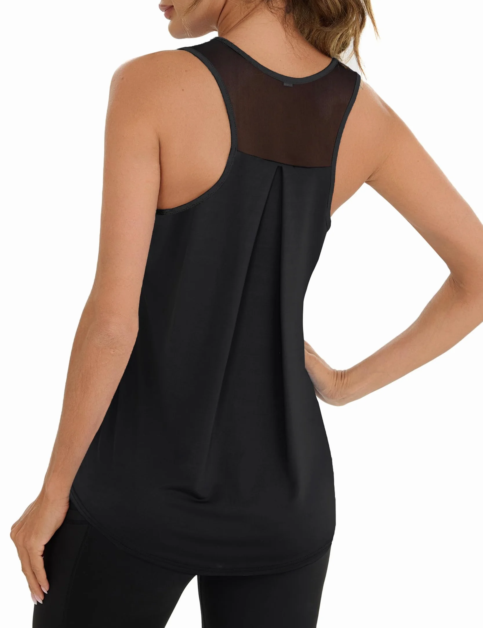 Terecey Camiseta de Tirantes Mujer sin Mangas Fitness Malla Trasera Entrenamiento Correr