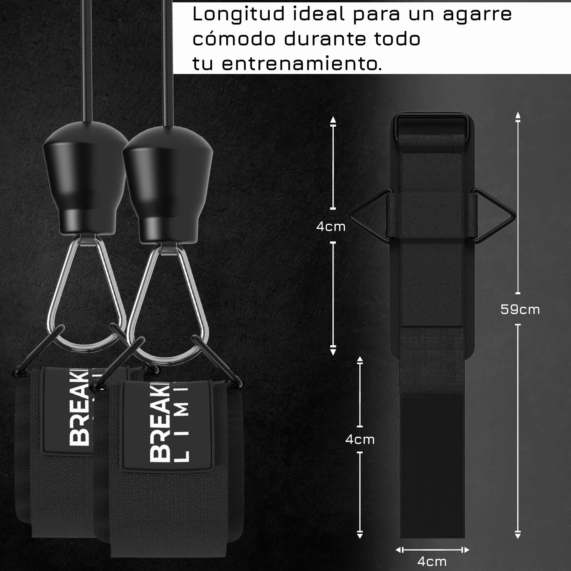 Breaking Limits Muñequeras Gym Polea Agarre Accesorios Gimnasio