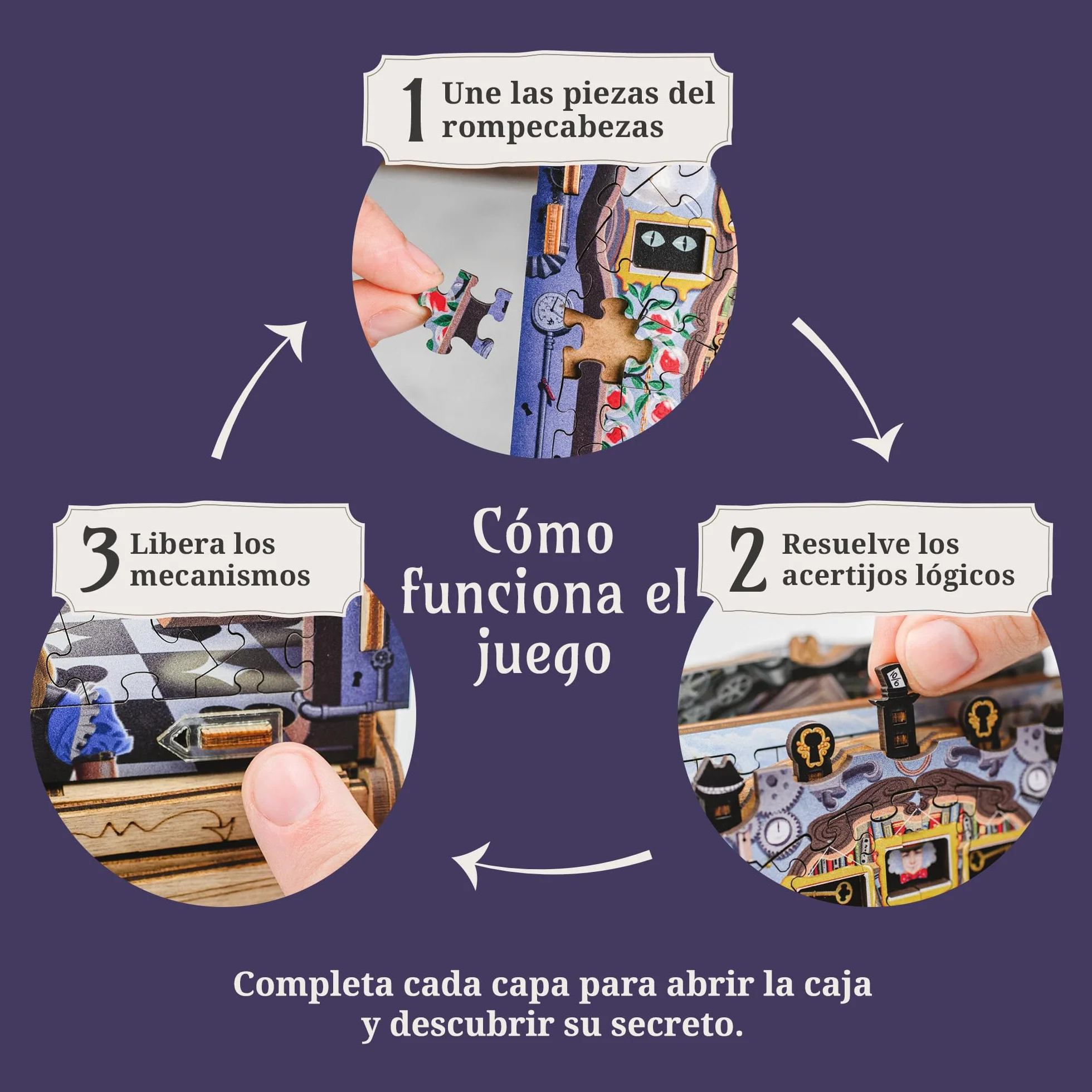 iDventure Cluepuzzle Wonderbox of Alice | Juego de Escape Room 3D Puzzle | Alicia en el País de Las Maravillas | Caja de Regalo
