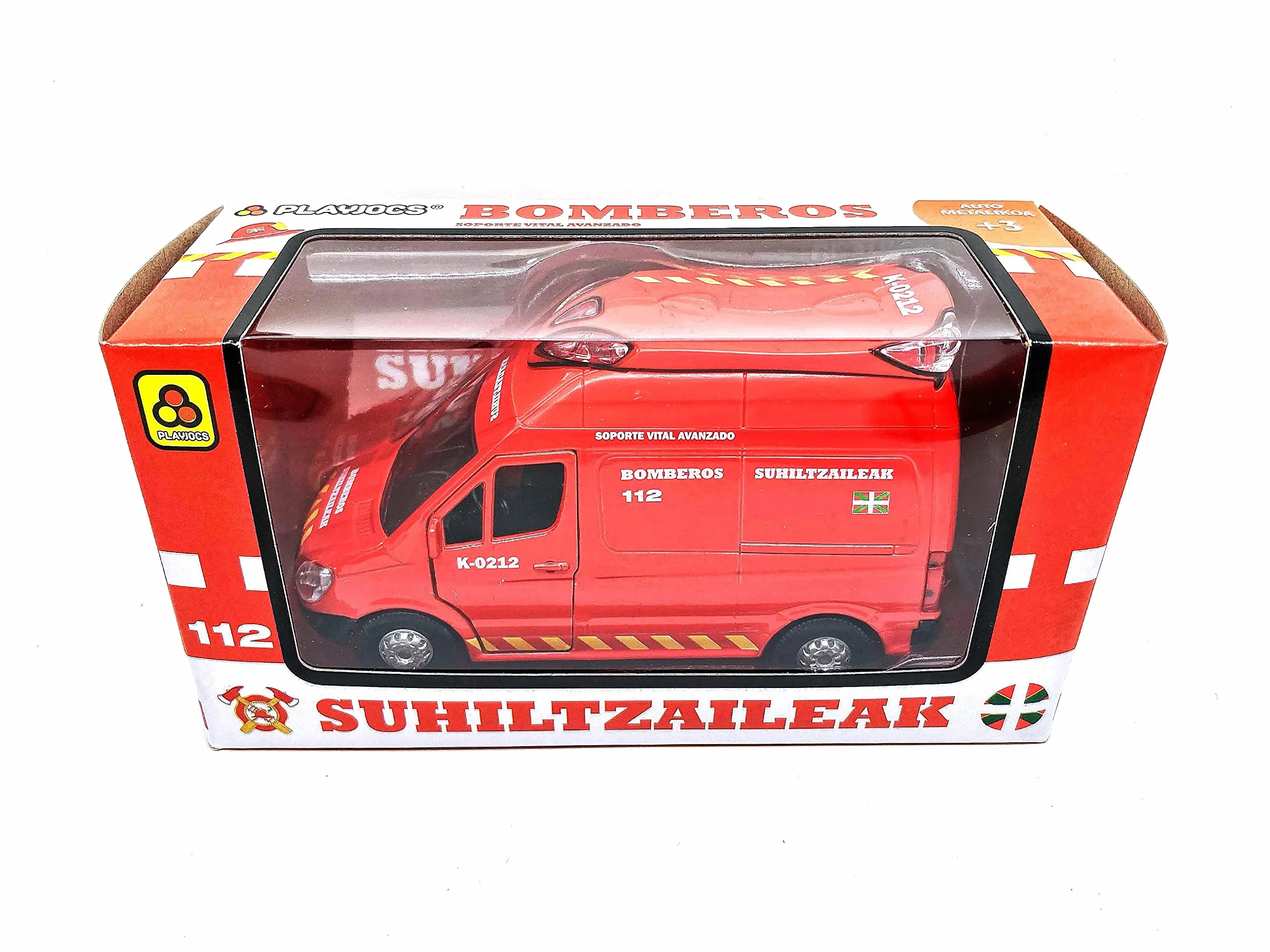 PLAYJOCS GT-8106 VEHÍCULO AMBULACIA SUHILTZAILEAK. Vehículo metálico, Juguete Ideal para niños y coleccionistas.