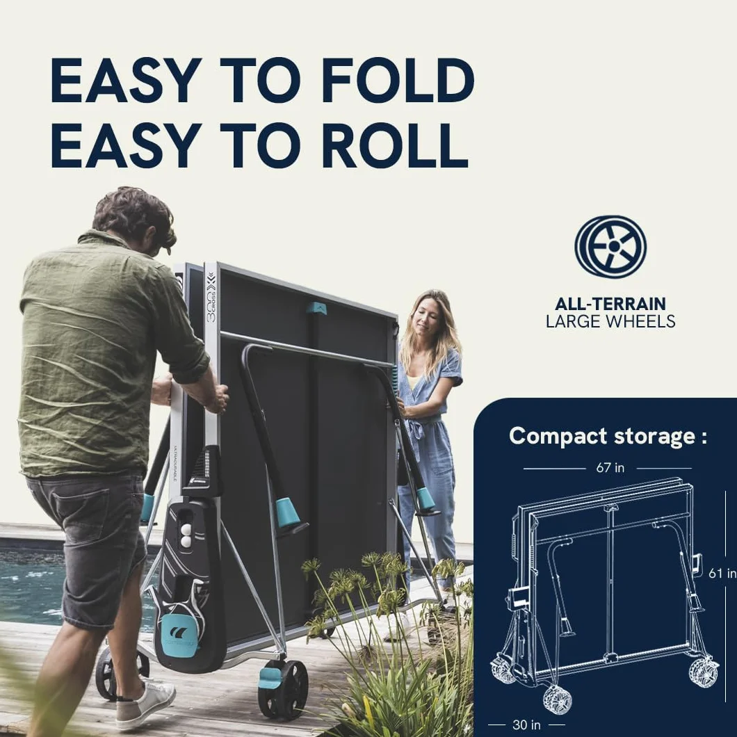 CORNILLEAU Mesa Exterior 300X Laminado 5 mm FFTT Contadores de Puntos Azul Gris