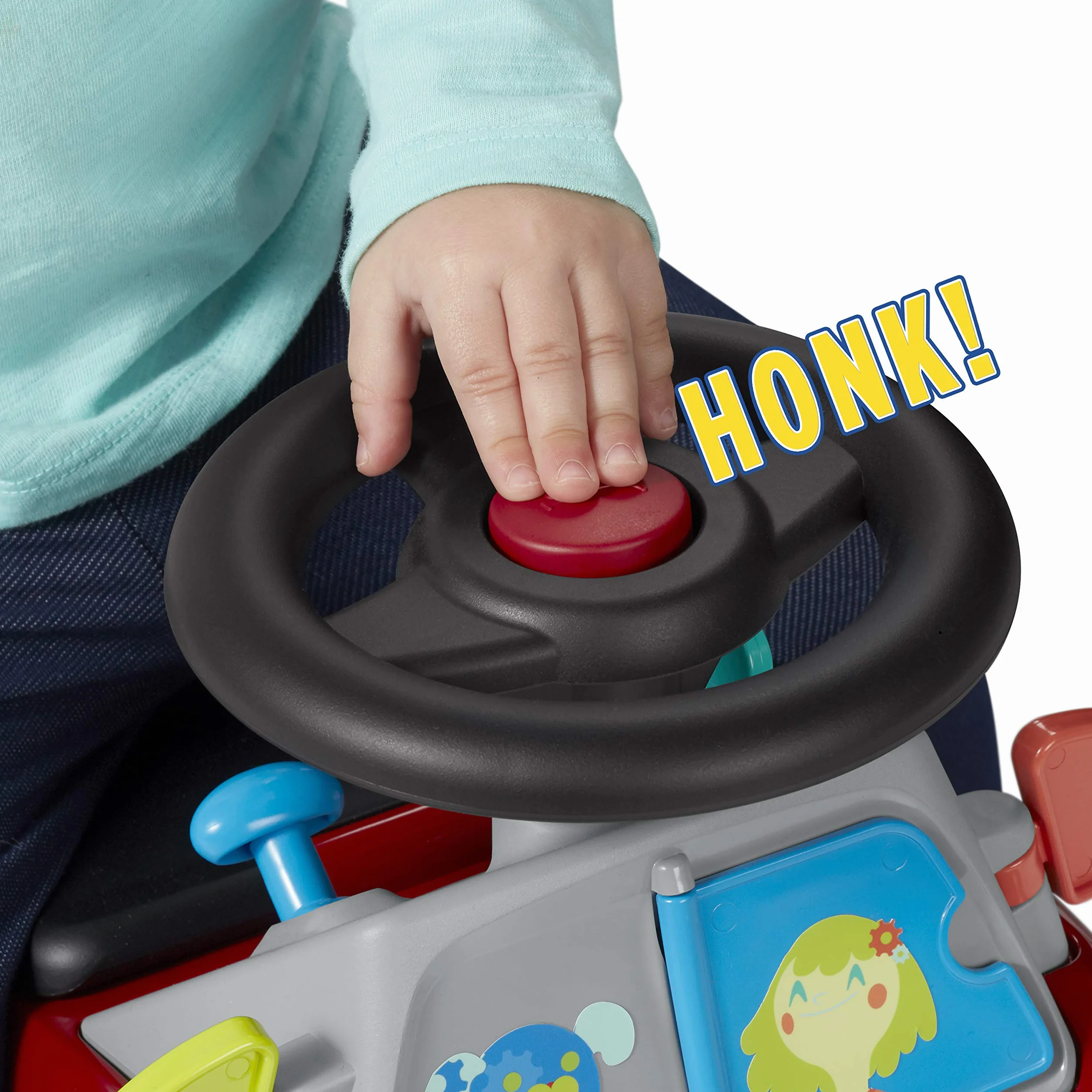 Radio Flyer Cochecito Ocupado, Sentado o de pie, Juguete para pasear para niños pequeños, de 1 a 3 años, Juguete Rojo para pasear para niños