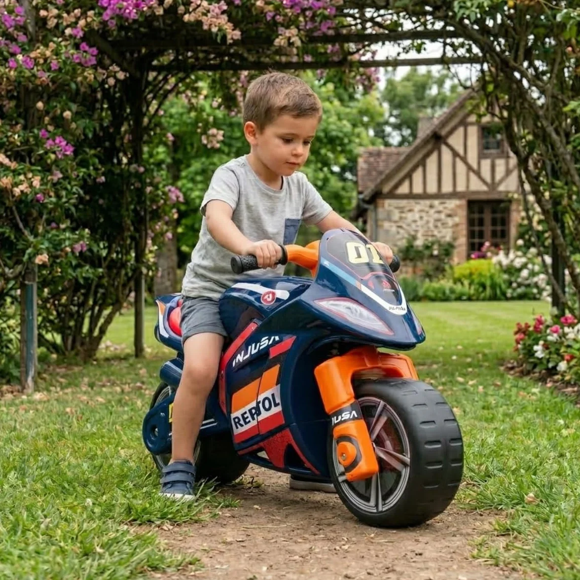 INJUSA Moto Correpasillos Infantil Winner Repsol XL dla Dzieci 4-7 Lat Niebieski
