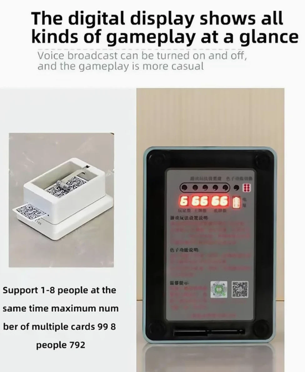 Distribuidor de Cartas Automático Inteligente, Repartidor de Cartas Giratorio, Máquina Automática de Repartidor de Cartas de Póquer para 1-8 Jugadores