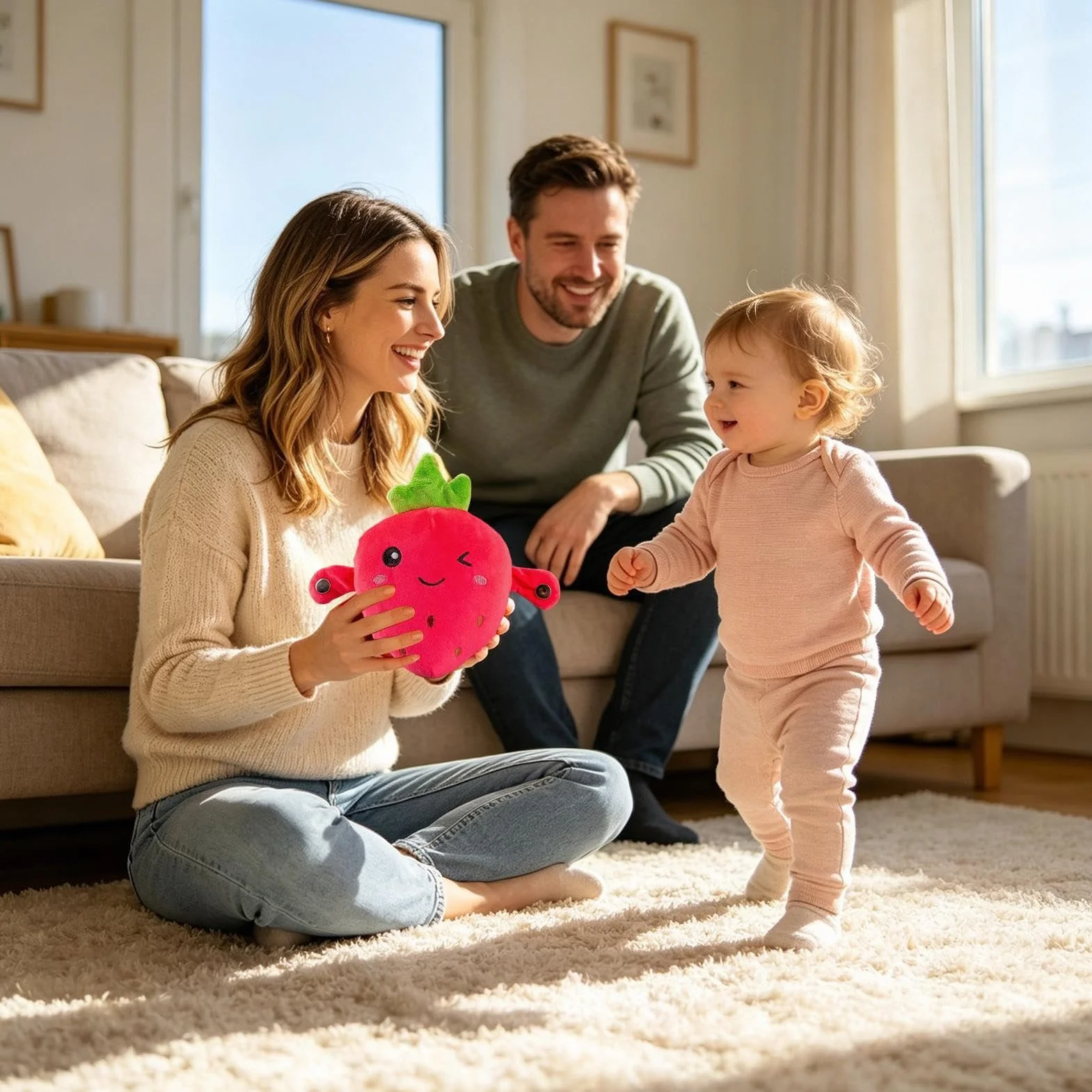 Genérico Interactive Music Plush Toy, Juguetes Bebes 6-12 Meses, Fruit & Banana Plush - De Piano Musical De Peluche, Peluches Táctiles Plátano Y Fruta para El Aprendizaje & Niños