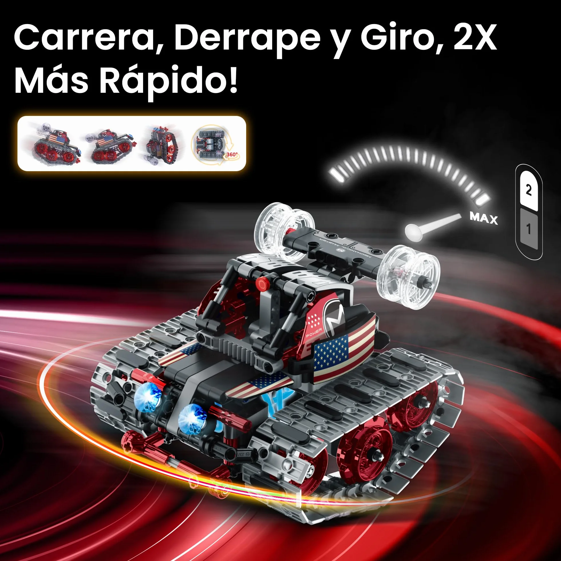 Sillbird Technic Robot Transformable Controlado por App, Robótico 4en1 a Control Remoto, Juguetes de Construcción con Programación, Regalos Creativos para Niños de 8 a 12 + Años (631 Piezas)