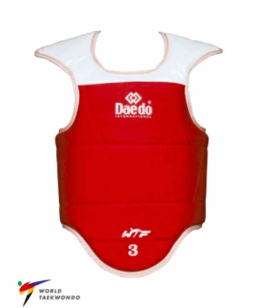 Daedo Peto Taekwondo Reversible Talla XS Protector para Niños y Adolescentes Rojo y Azul