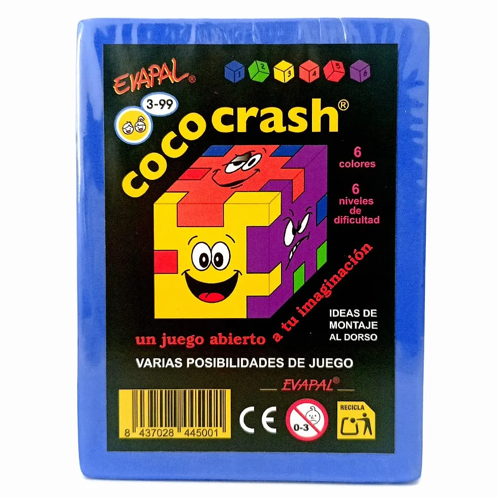 Set de 6 Puzzles 3D Cubo de Goma EVA, 6 Niveles de Dificultad, Juego de Ingenio y Desafío Mental, Coco-Crash EVAPAL