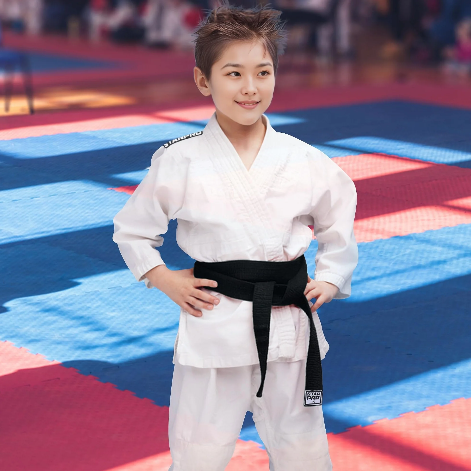 Starpro Judogi 250 Gramos Blanco Algodón Profesional Entrenamiento Competición Hombres Mujeres Niños 100-170 cm Incluye Cinturón