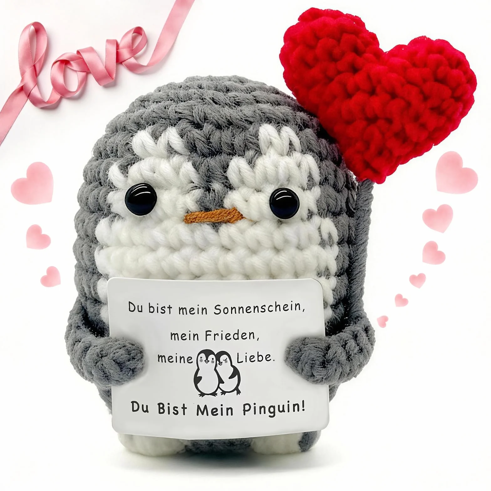 Pingüino Amado Positivo, Regalo Original y Divertido, Regalos de San Valentín, Cumpleaños y Fiesta, para Niña Niño Mujer Hombre Hermano Hermana Amigo, Sorpresa Oficina Compañero