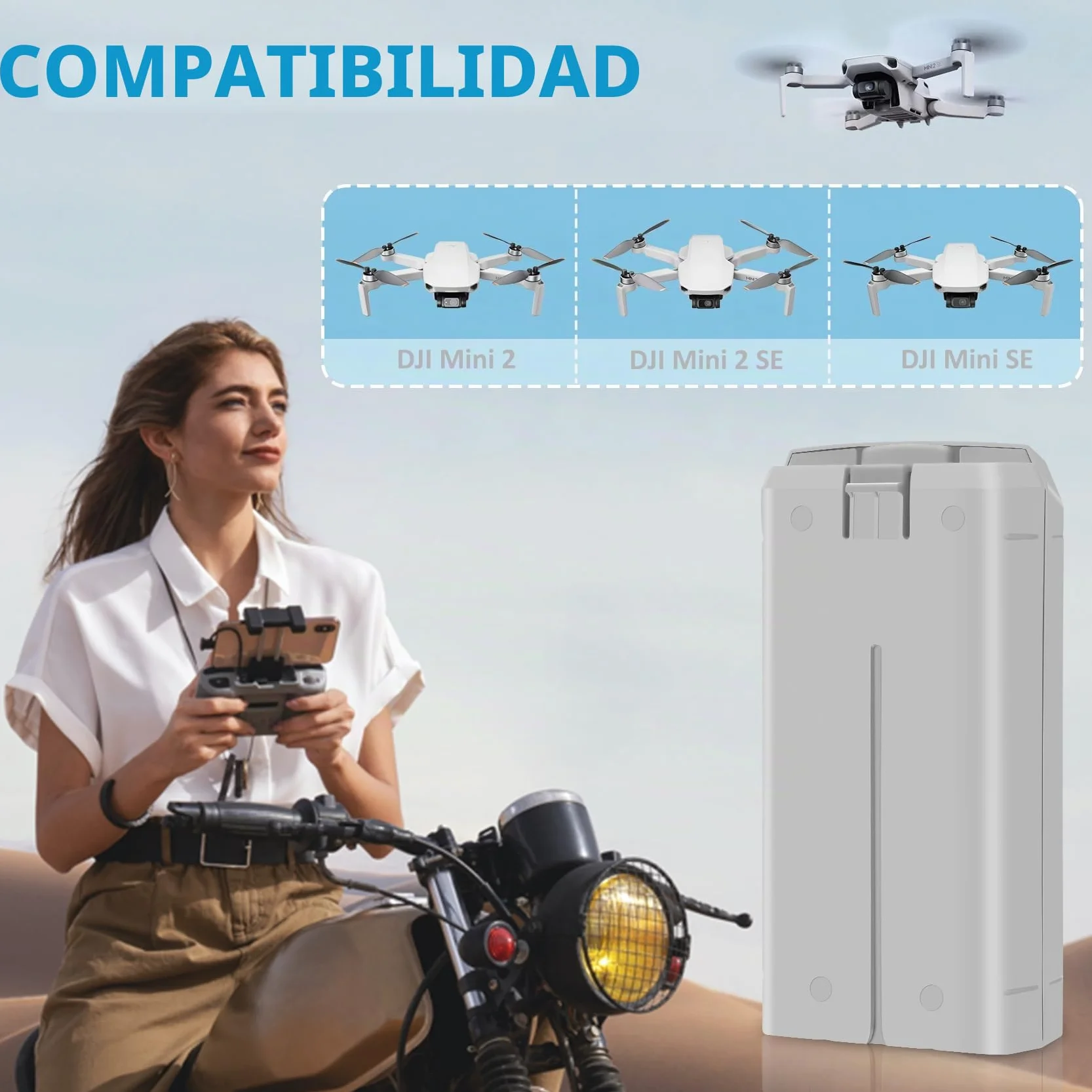 Fantayso Smart Flight Mini 4K/Mini 2 Batería 1 Pack 2400mAh Capacidad 31 Minutos Tiempo de Vuelo Máximo Compatible con DJI Mini 4K Mini 2 SE, Mini 2, Mini SE