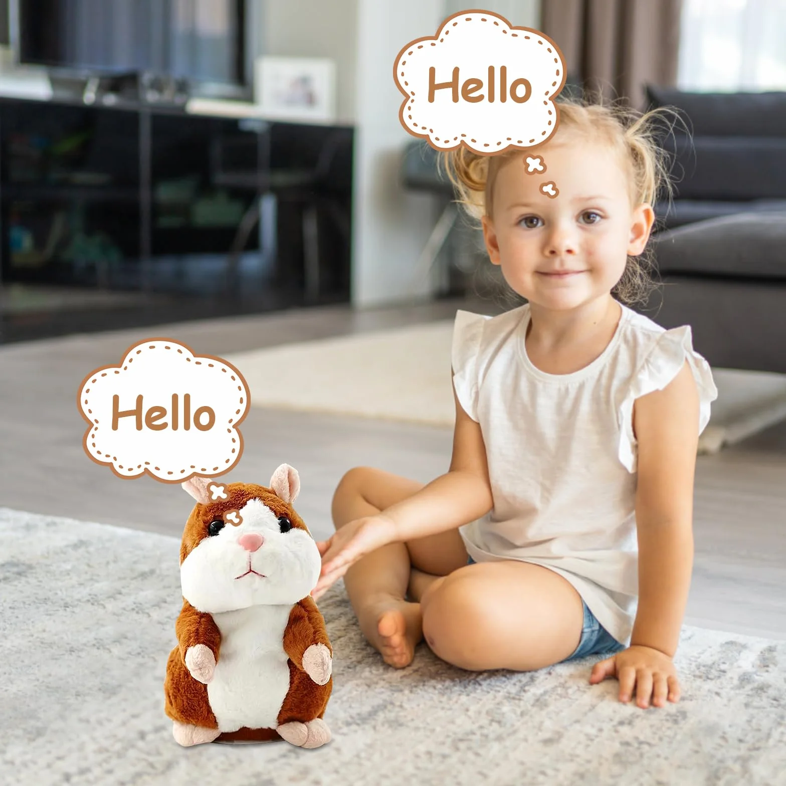 JOKILY Hámster parlante, hámster que habla, juguete de peluche para hámster, juguetes de peluche para niños, juguetes de peluche para niños, regalo de cumpleaños infantil