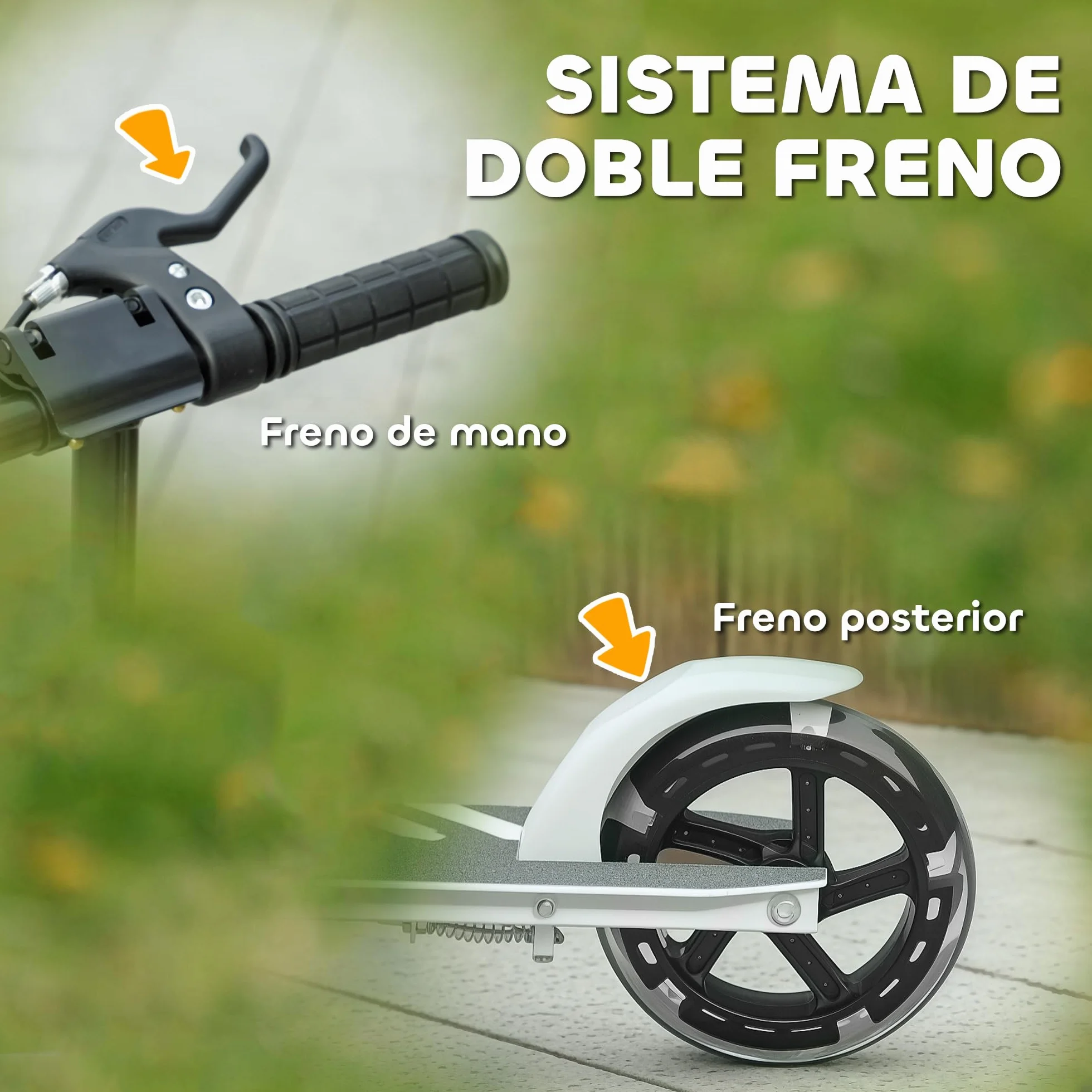 AIYAPLAY Patinete Plegable para Niños de 3-8 Años, Patinete Infantil de 2 Ruedas con Luces, Manillar de 4 Altura Ajustable, Freno Posterior y de Mano
