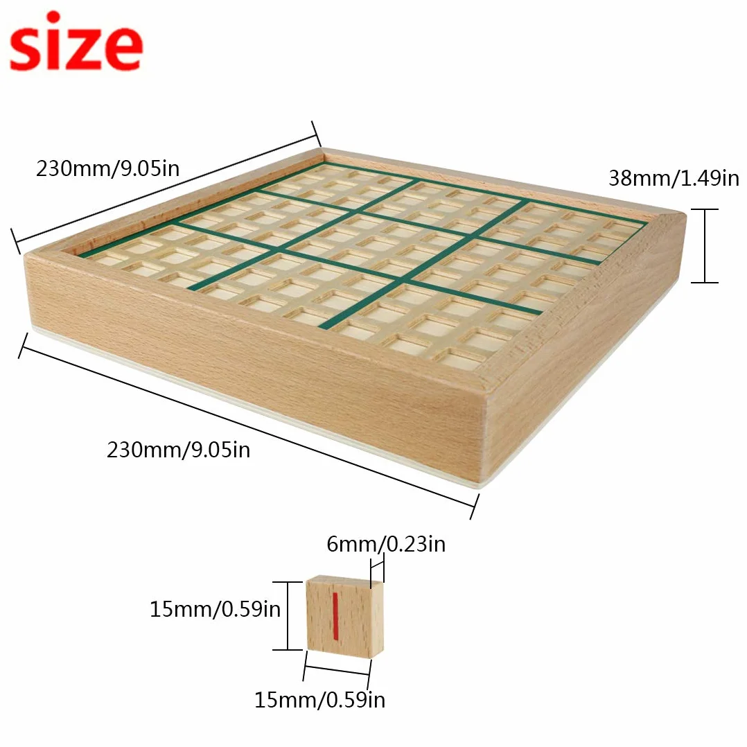 Andux Juego de Mesa de Madera Sudoku SD-02 Verde