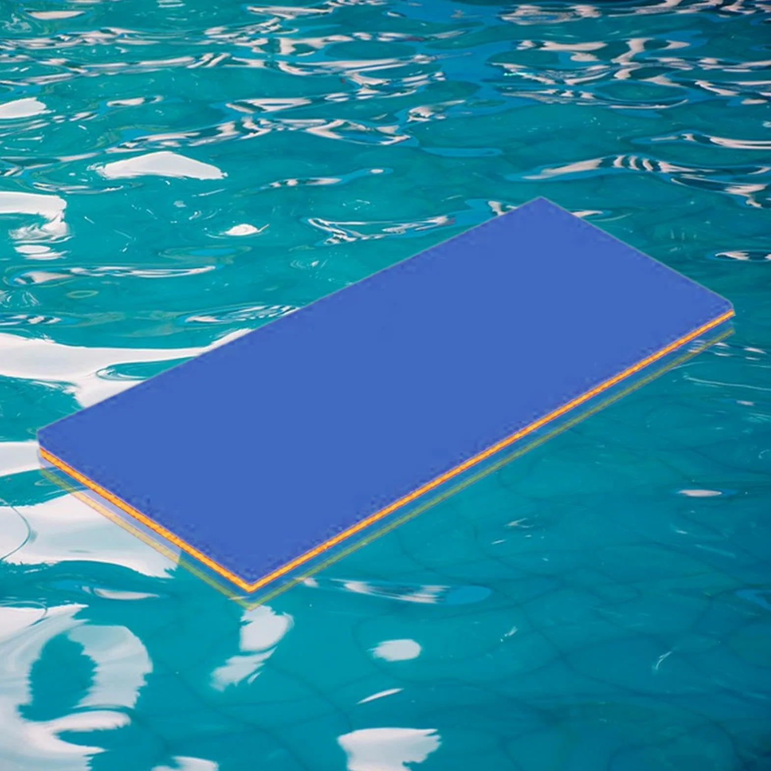 Colchoneta Flotante Piscina Alfombra Manta Tapete Colchón Azul Naranja | Flotante Plegable Fácil de Transportar Fabricada en XPE Adecuada para Vacaciones Y Fiestas F