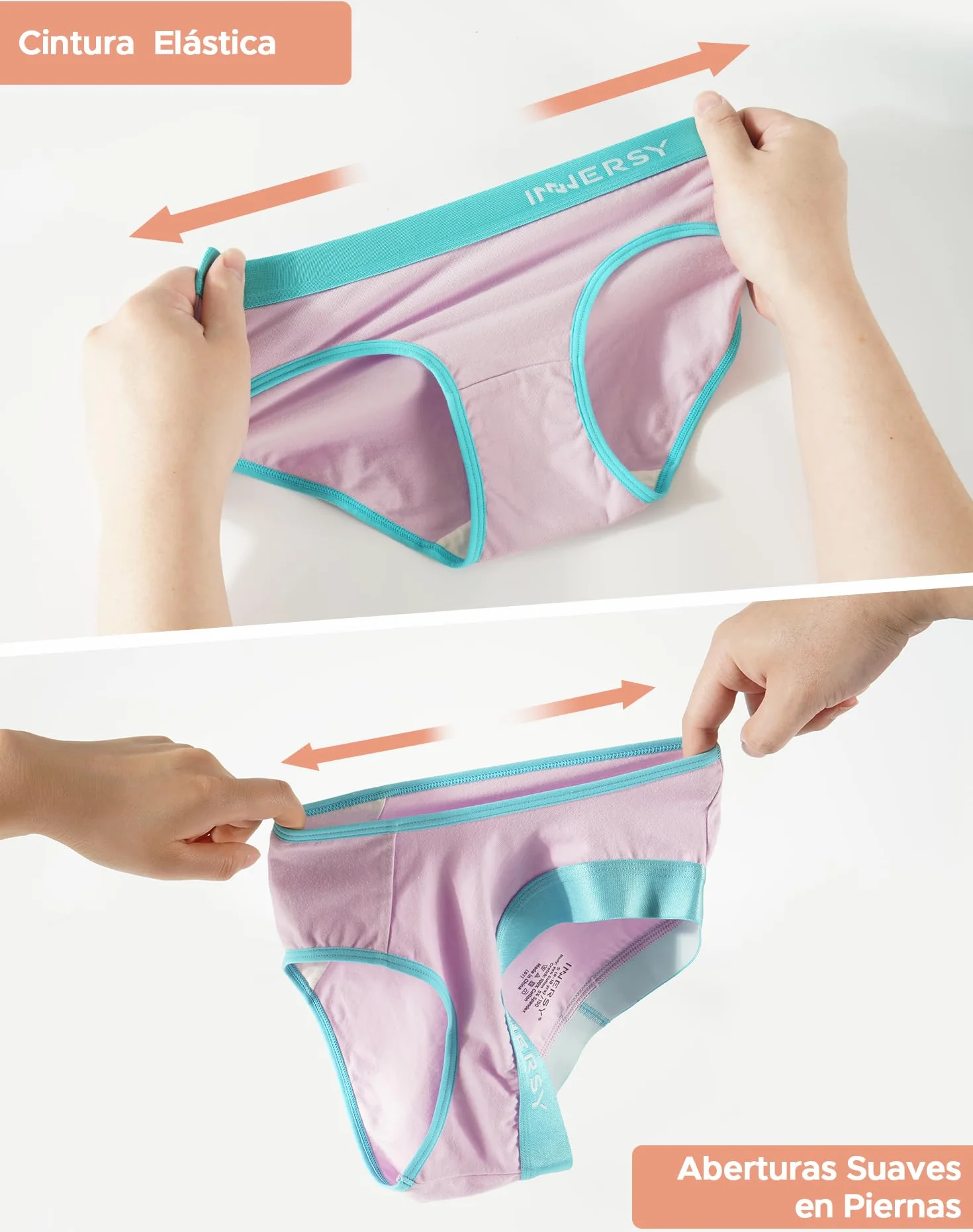 Bragas Niña Algodón Pack 6 INNERSY Ropa Interior Deportiva
