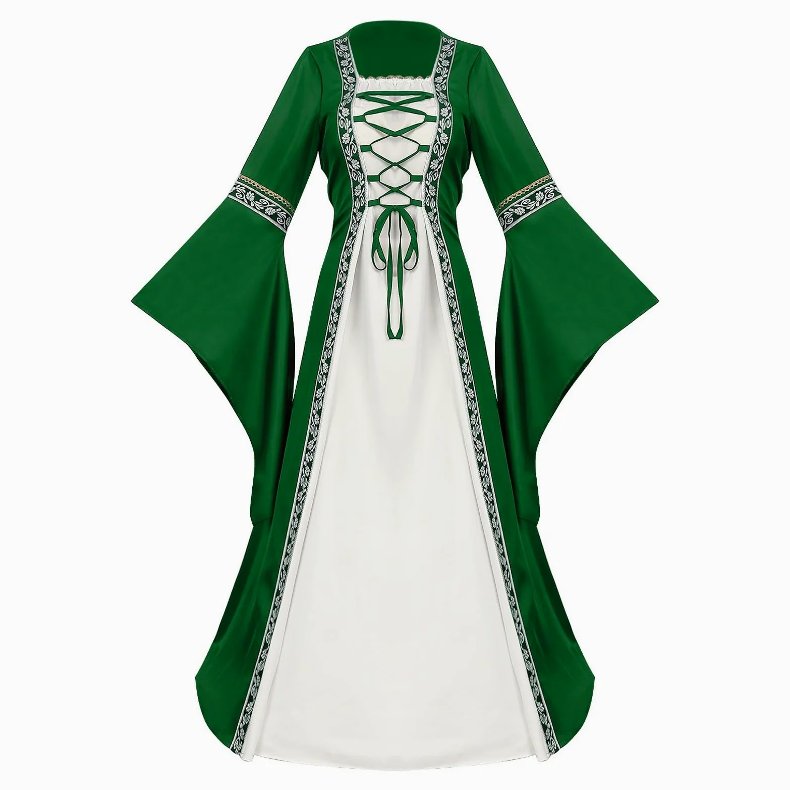 Vestido Medieval Mujer Disfraz Renacentista Vestidosfalda Grande Ropa Halloween Women Bruja Dress Traje Trajes Victoriano Pastora Vikinga Disfraces Adulto
