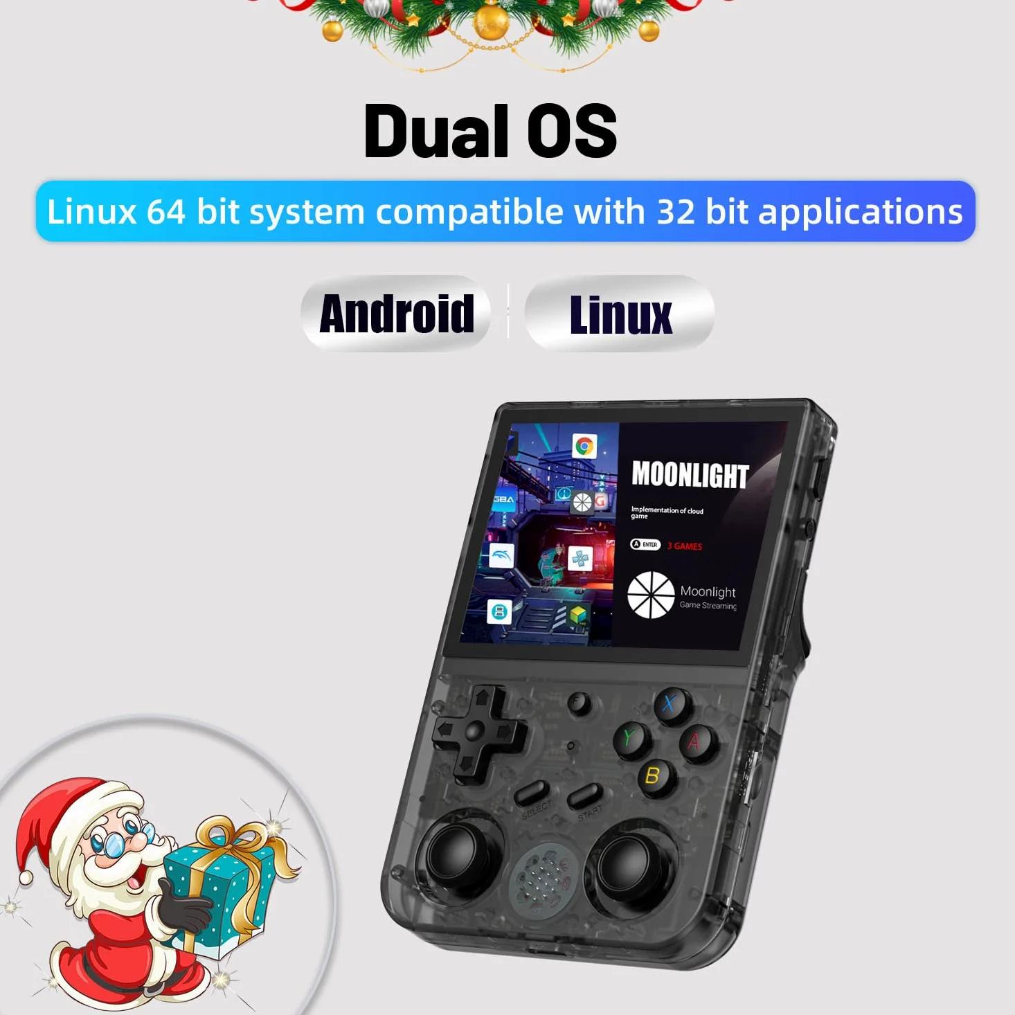 RG353V - Juego de mano retro con sistema operativo dual Android 11 y Linux, RG353V con tarjeta TF de 64G preinstalada, 4452 juegos, soporta 5G WiFi 4.2, Bluetooth, lucha en línea, transmisión y HDMI