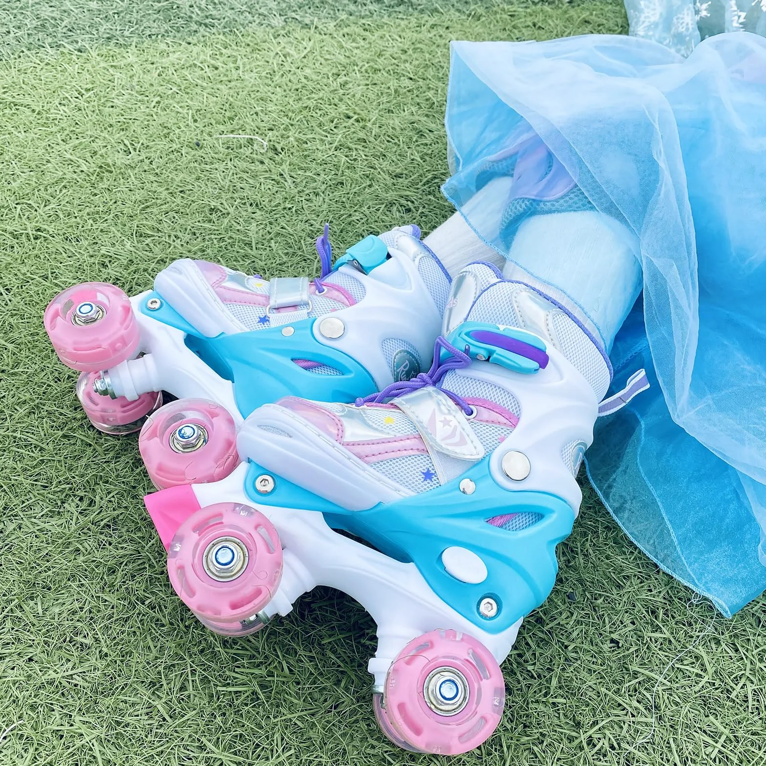 Patines Ajustables 4 Tamaños con Ruedas Iluminadas para Niños