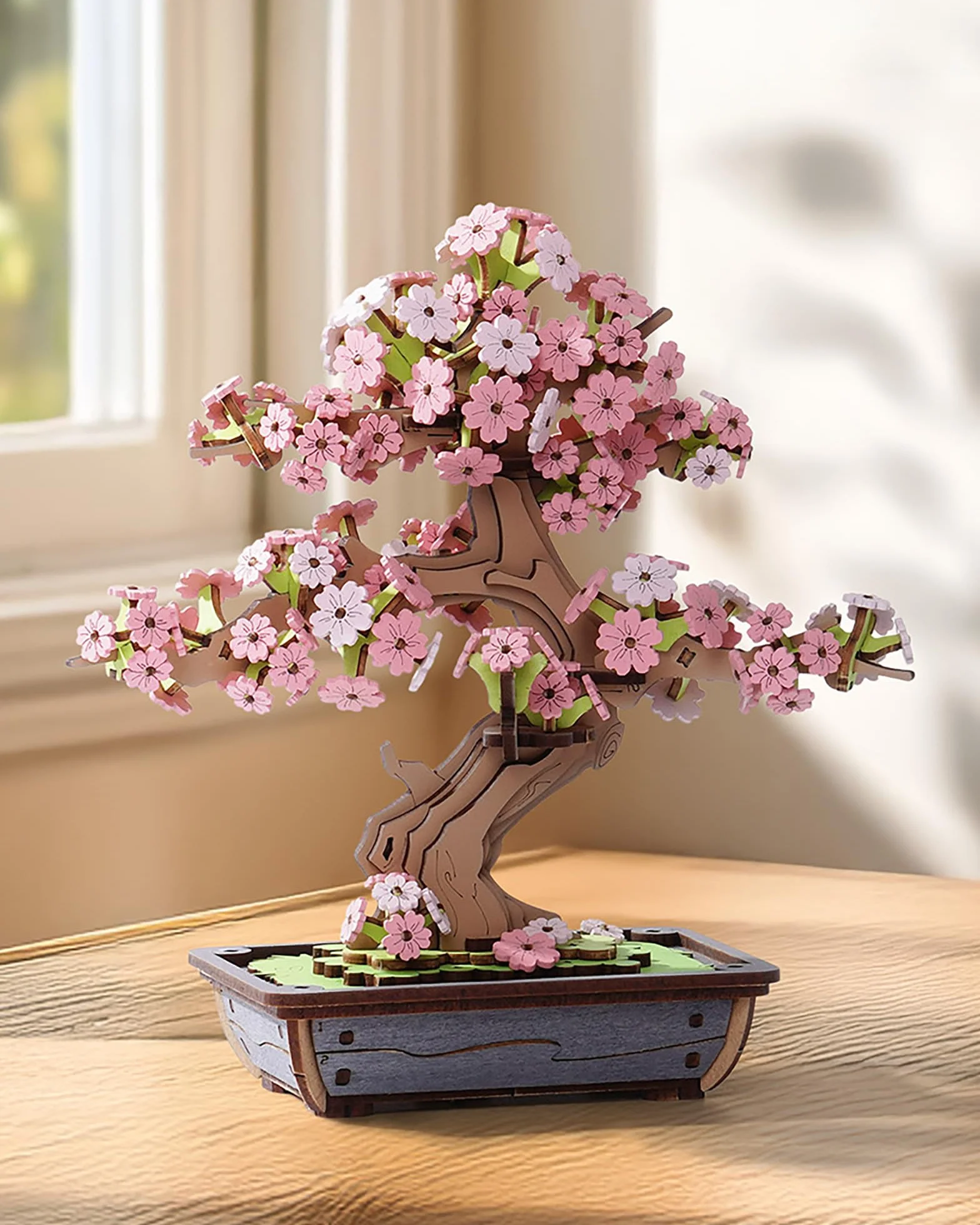 Rolife Puzzle 3D Bonsái Modelo Madera Adultos Decoración Hogar Regalo Creativo (Sakura)