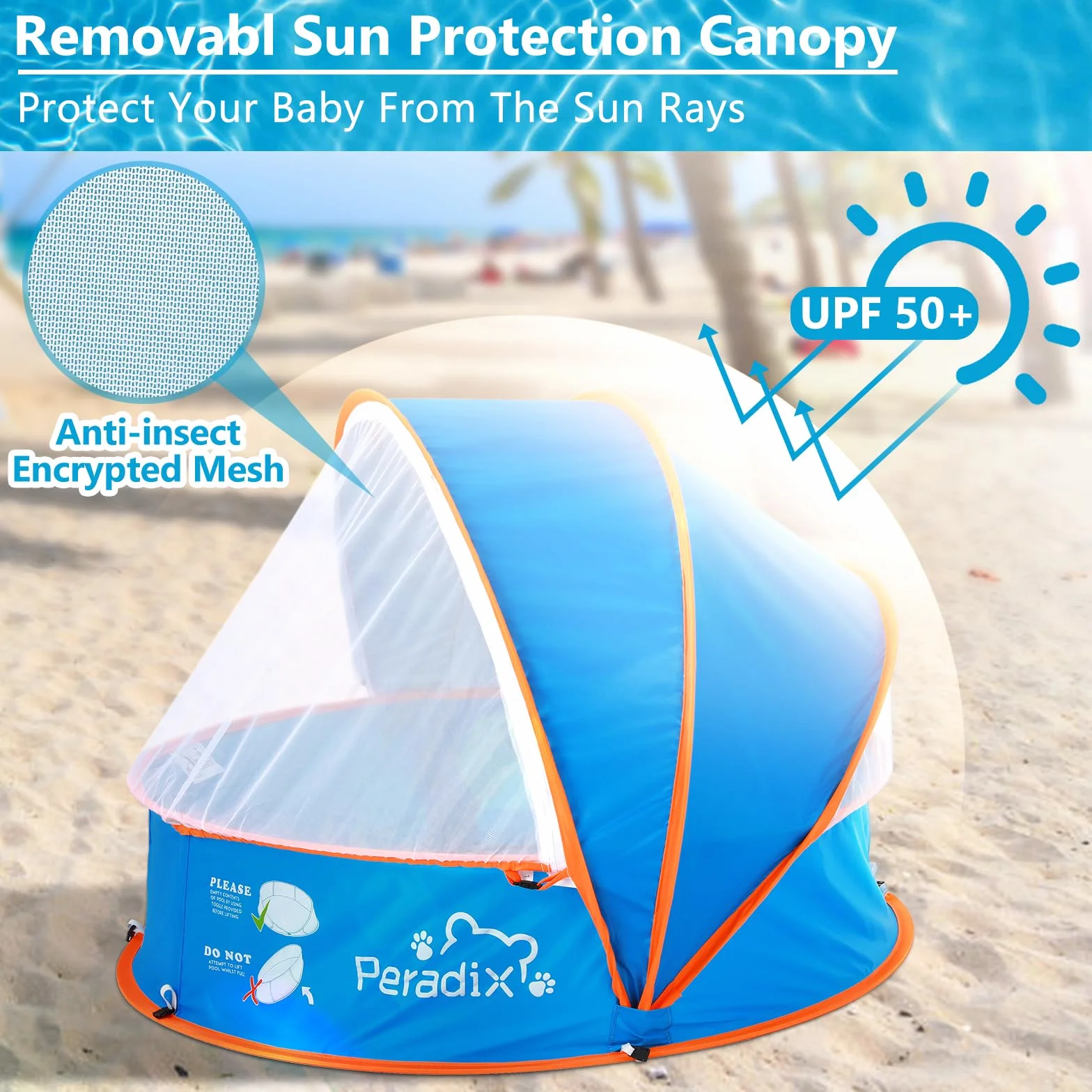 Peradix 4 en 1 Tienda para Bebés Piscina De Bolas Emergente, Tienda De Juegos Portátil para Niños Piscina para Bolas Tienda De Protección Solar Piscina Infantil para Bebés Al Aire Libre Interior, Bule