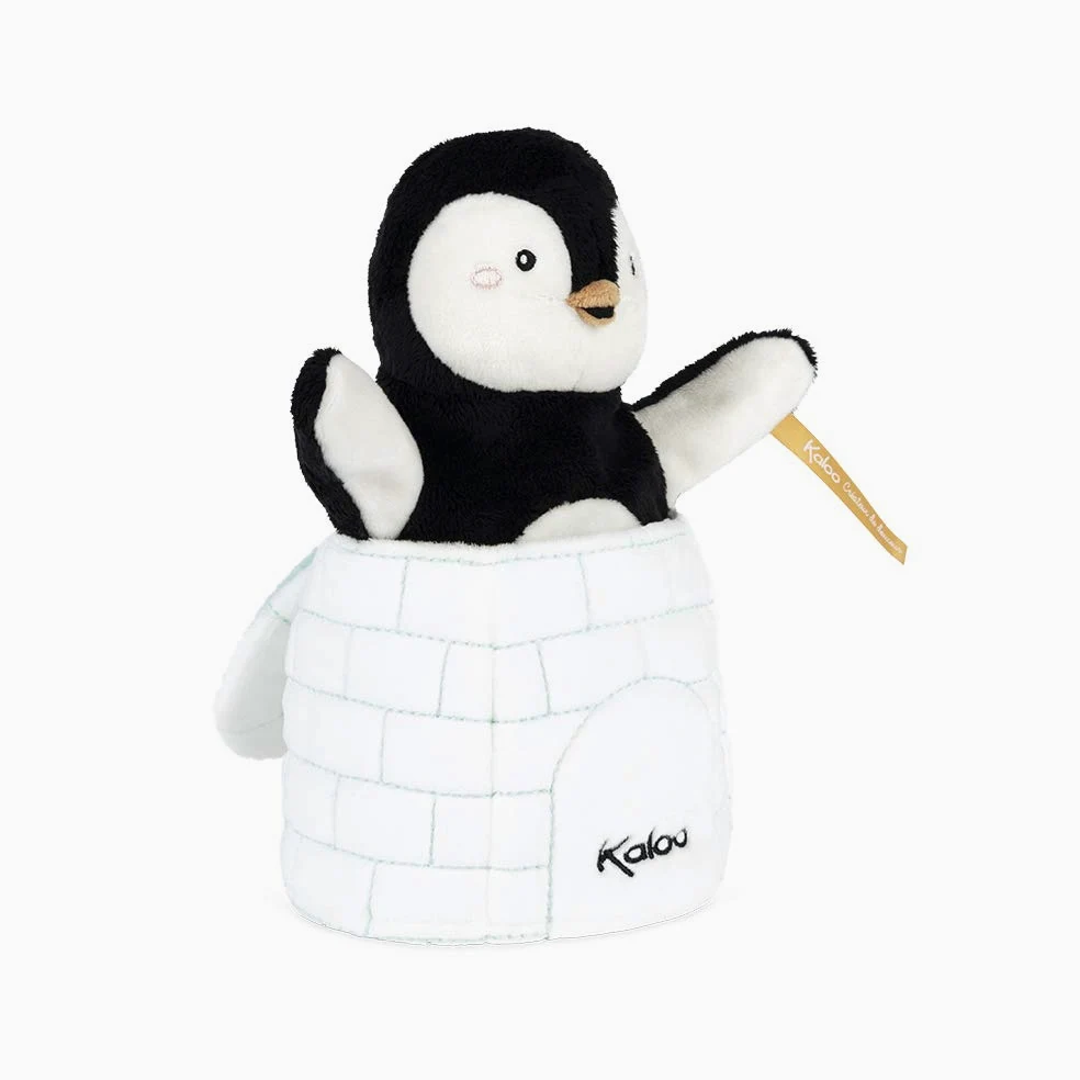 KALOO - Colección Kachoo - Marioneta de Peluche Sorpresa para Bebé 25 cm, El Pingüino Gabin (K963593)