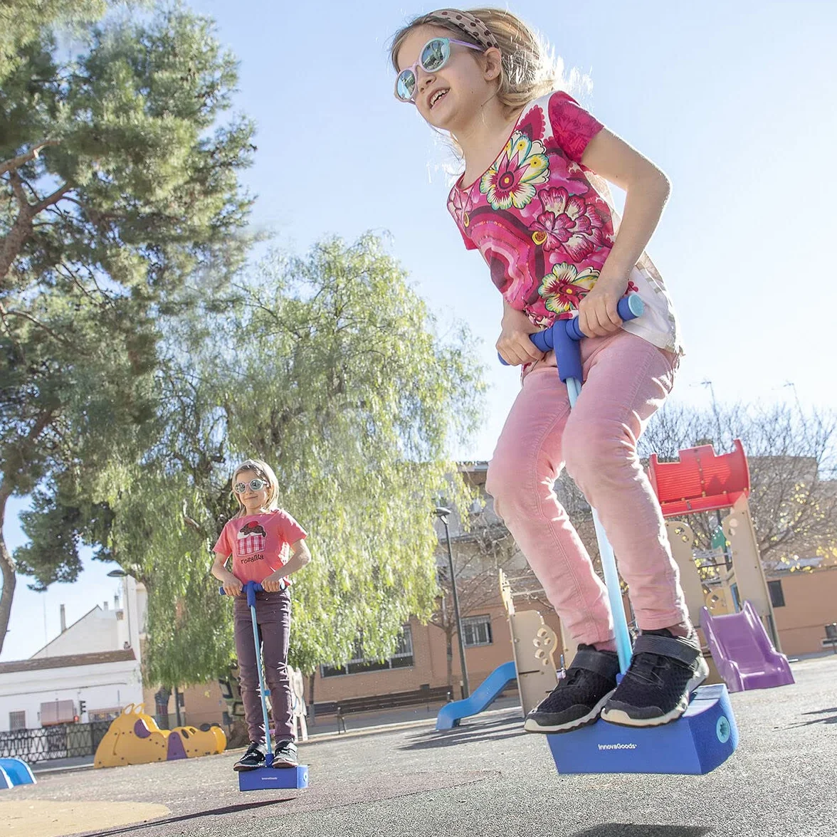 InnovaGoods® Pogo saltarín, Pogo para Actividades Infantiles y Familiares, Ejercicio y Habilidades físicas, Pogo saltarin con Sonido de Brinco, Cumpleaños para Niños +3 Años.