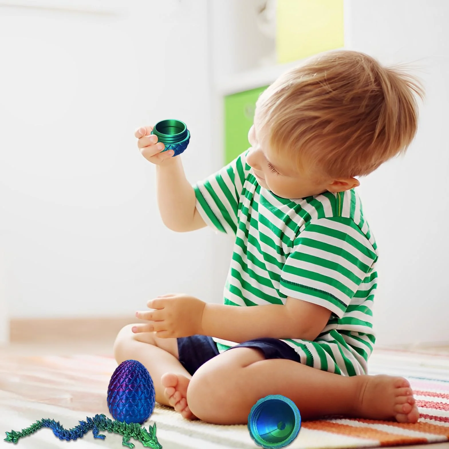 Dragón impreso en 3D Huevos de Pascua para niños Juguete de escritorio