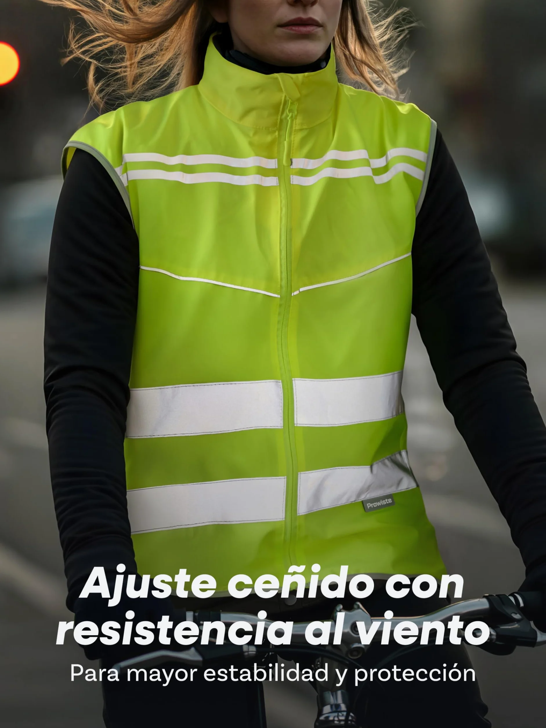 Chaleco Reflectante Ciclismo Alta Visibilidad Amarillo Neón con Bandas Reflectantes Transpirable Malla