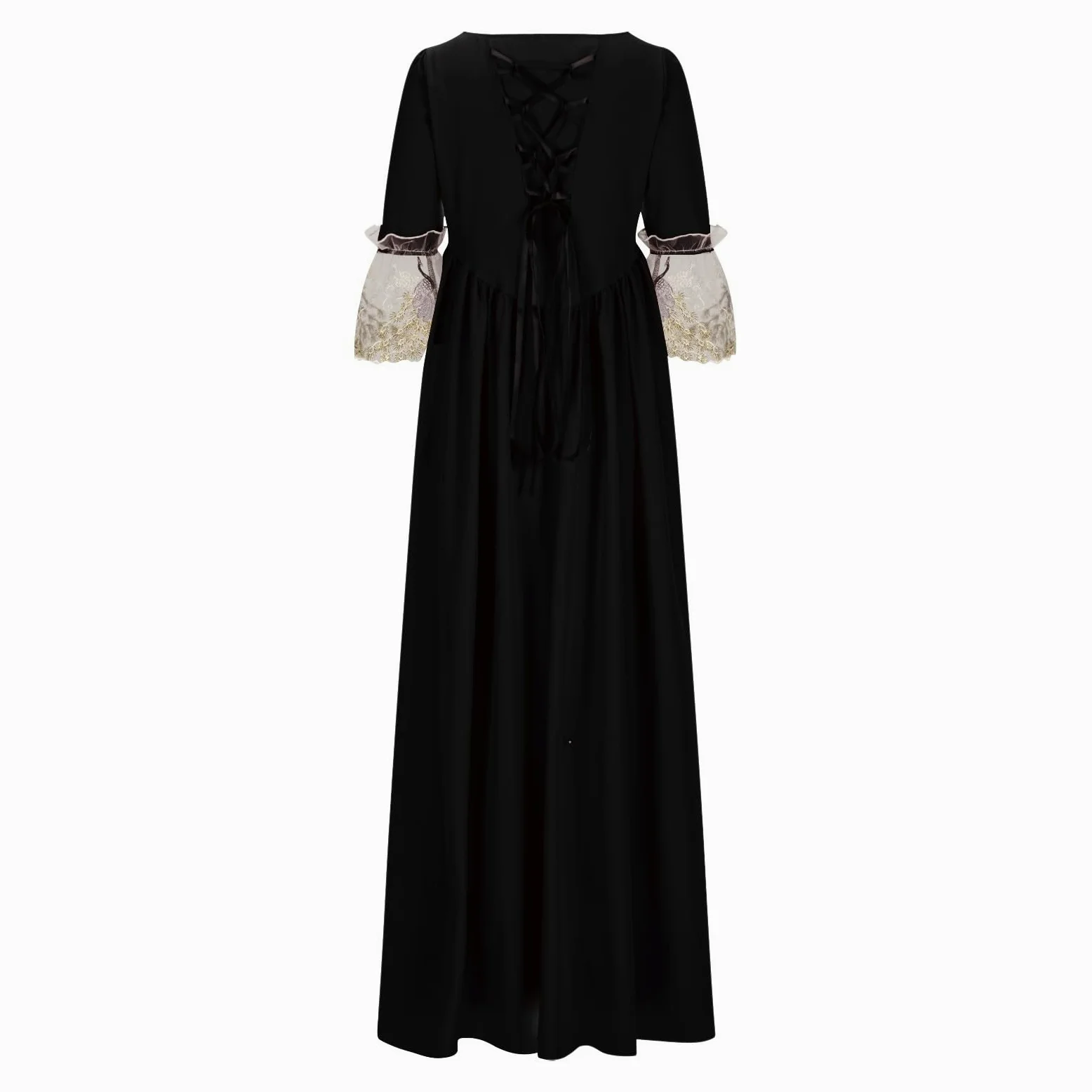 Generisch Vestido gótico de mujer con mangas para cosplay, eventos de media corte, estilo medieval, ropa de fiesta