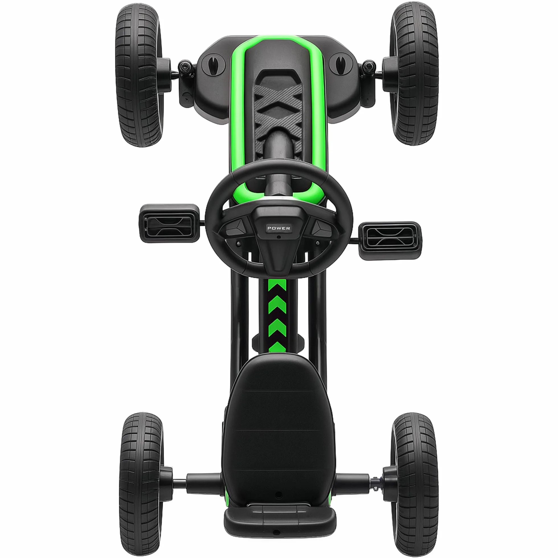 AIYAPLAY Kart Pedales, Go Kart con Ruedas Antideslizantes de EVA, Marco Metálico, Carga 30 kg, para Niños y Niñas de 2-5 Años, Verde