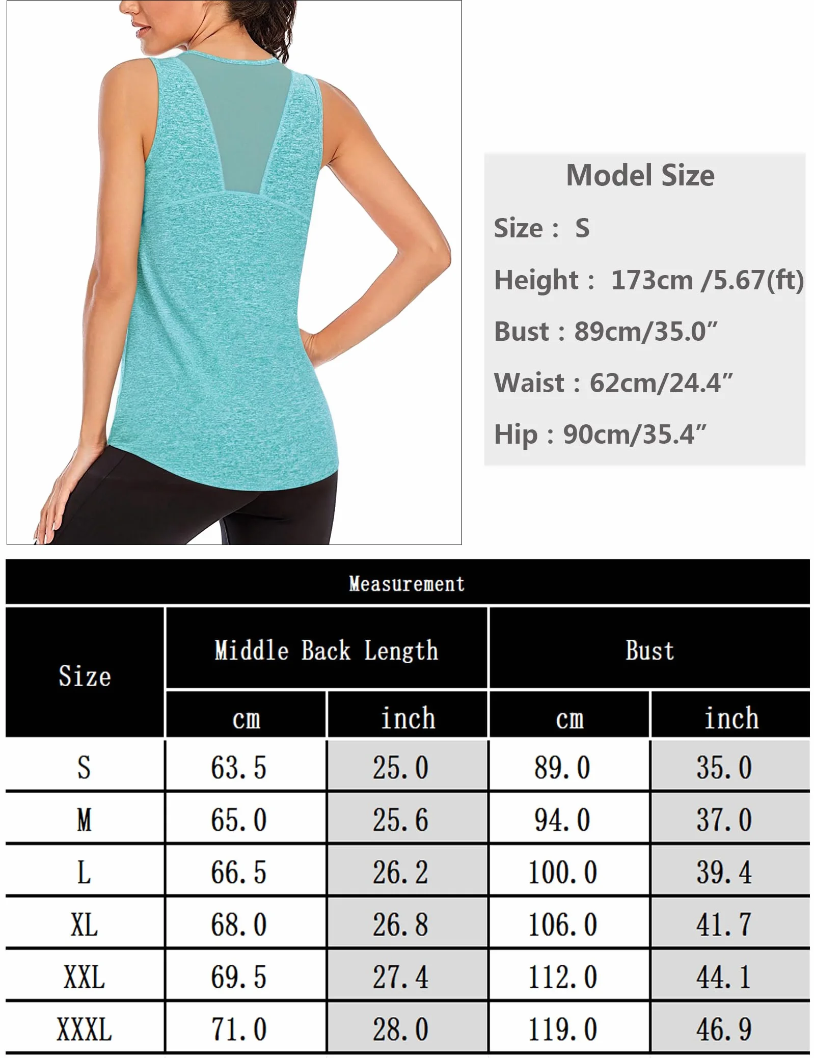 Camiseta Deportiva Mujer sin Mangas Tirantes Espalda Malla Fitness Top Yoga Gimnasio
