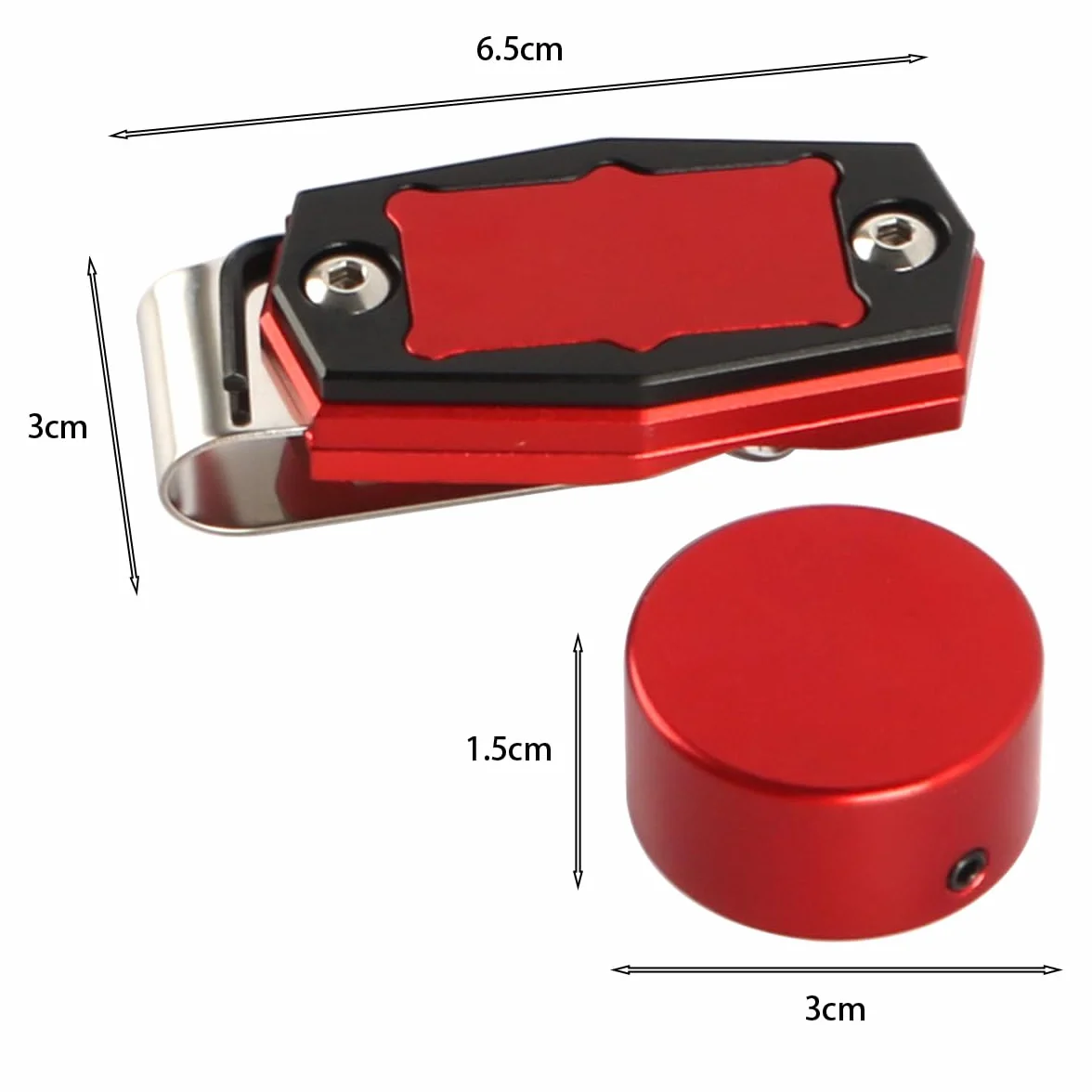 Estuche magnético portátil para tiza de billar rojo