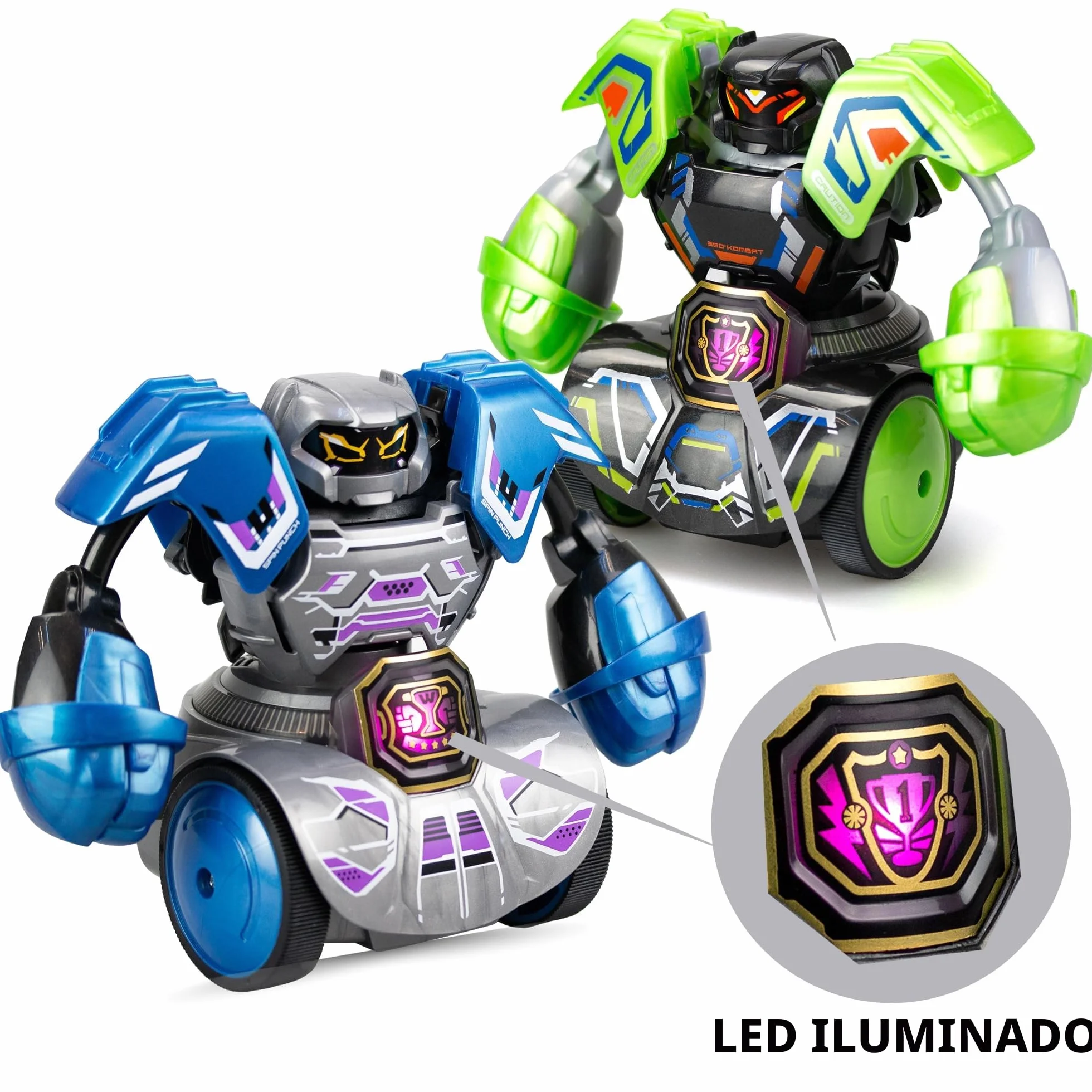 SILVERLIT - Robot Kombat Tornado - Figura de Control Remoto - Golpes superpotentes a 360° - Apunta al corazón de tu adversario para ponerle nocautar - hasta 4 Jugadores - a Partir de 5 años - 86884