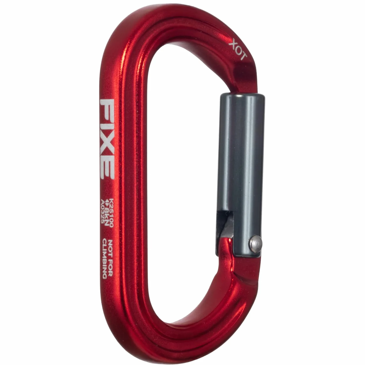 Mosquetón Auxiliar Xot Aluminio 7075 Cierre Keylock 8 kN Rojo