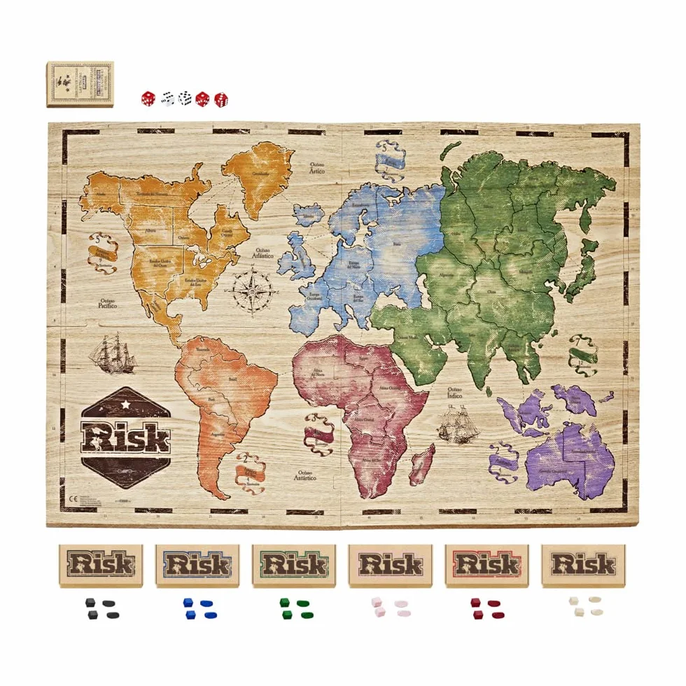 Hasbro CA-TV-1469 Gaming Juego Risk Rustic Series Edition, Juego de Mesa para familias, Niños y niñas, De 2 a 5 Jugadores, Multicolor