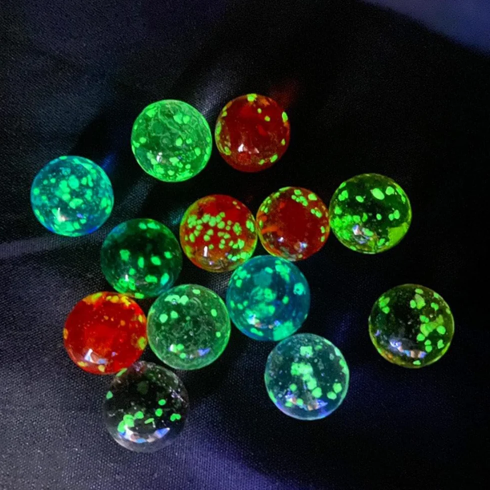 10 bolas de cristal luminosas, máquina de pinball de 12 mm, canicas pequeñas de ganado, canicas de vidrio, bola que rebota, decoración de peceras (dorado)