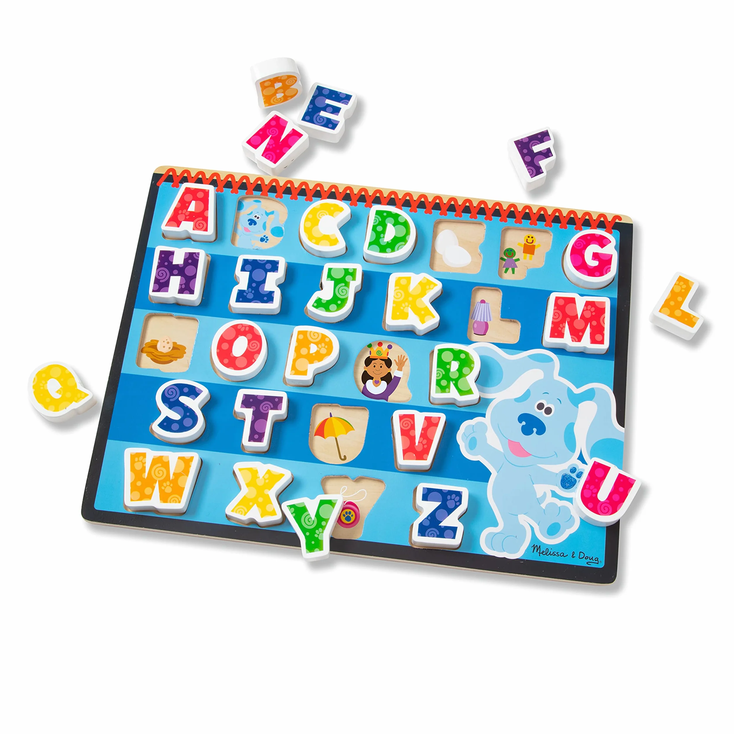 Melissa & Doug Blue's Clues & You! Rompecabezas de Piezas Gruesas de Madera Alfabeto 26 Piezas